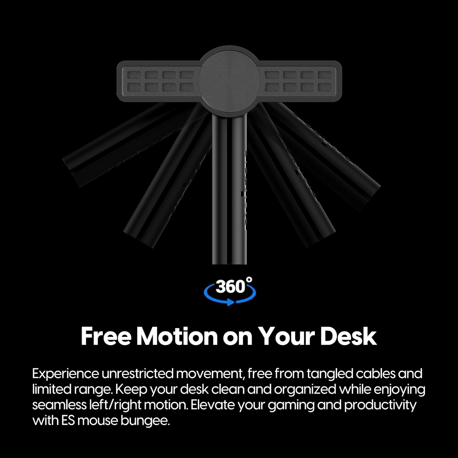 Pulsar Gaming Gears Micro Bungee ES : Drag-Free Wired Mouse Support - Free Motion on Your Desk - Super Compact Size - Attach It to Your Monitor - Get More Space (Single Pack), PMB03 image number 1