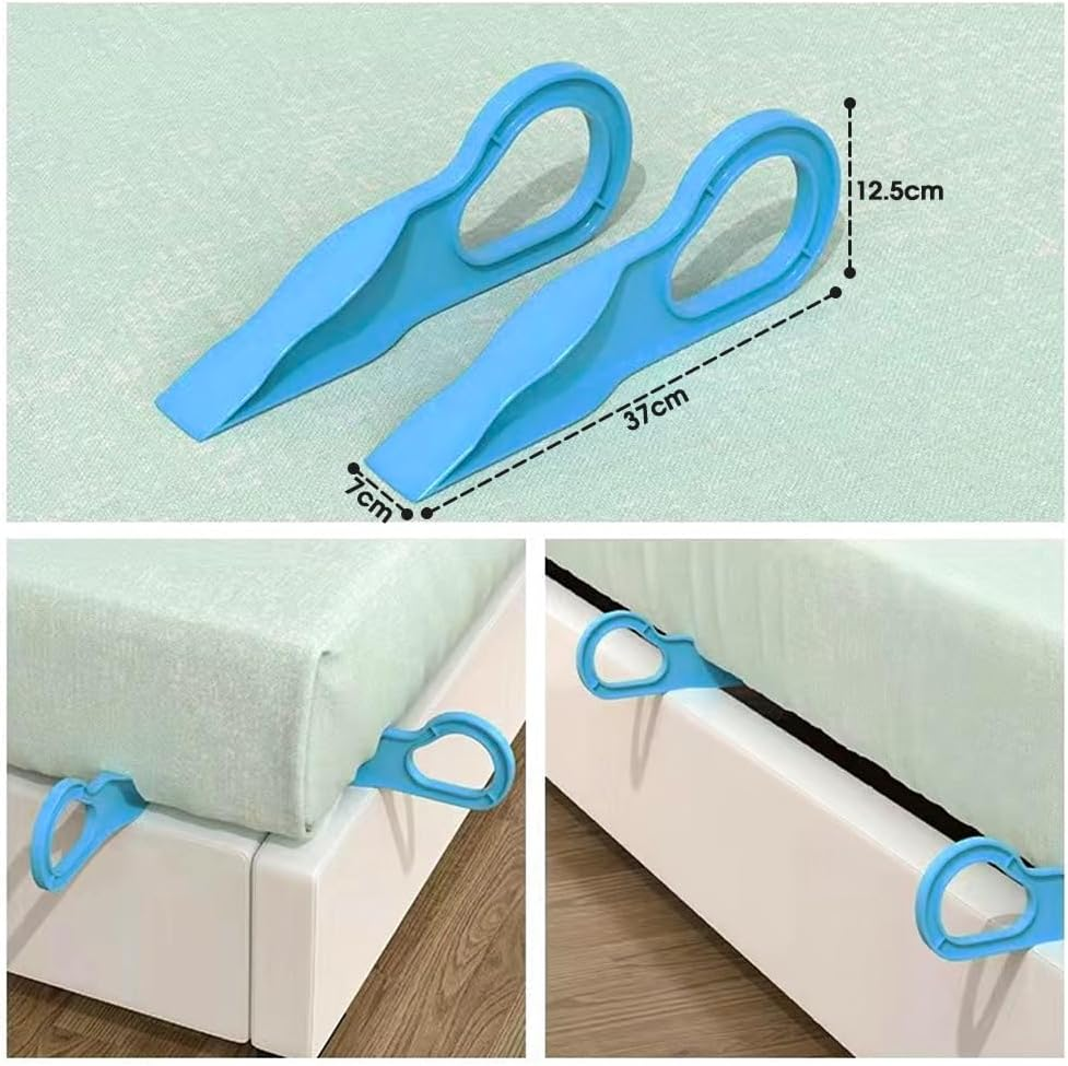 Living Today 2PK Extra Large Mattress Lifter, Bed Maker & Mattress Lifter Tool - Blue Plastic - Queen Size - Firm - Easy Sheet Changing & Back Strain Relief image number 1