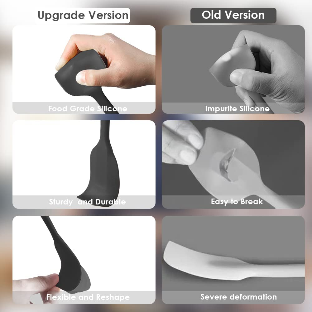 Silicone Spatula Turner Set of 2, Heat Resistant Silicone Spatula Set, Bpa-Free, Non-Stick Safe Kitchen Gadgets for Everyday Cooking image number 2