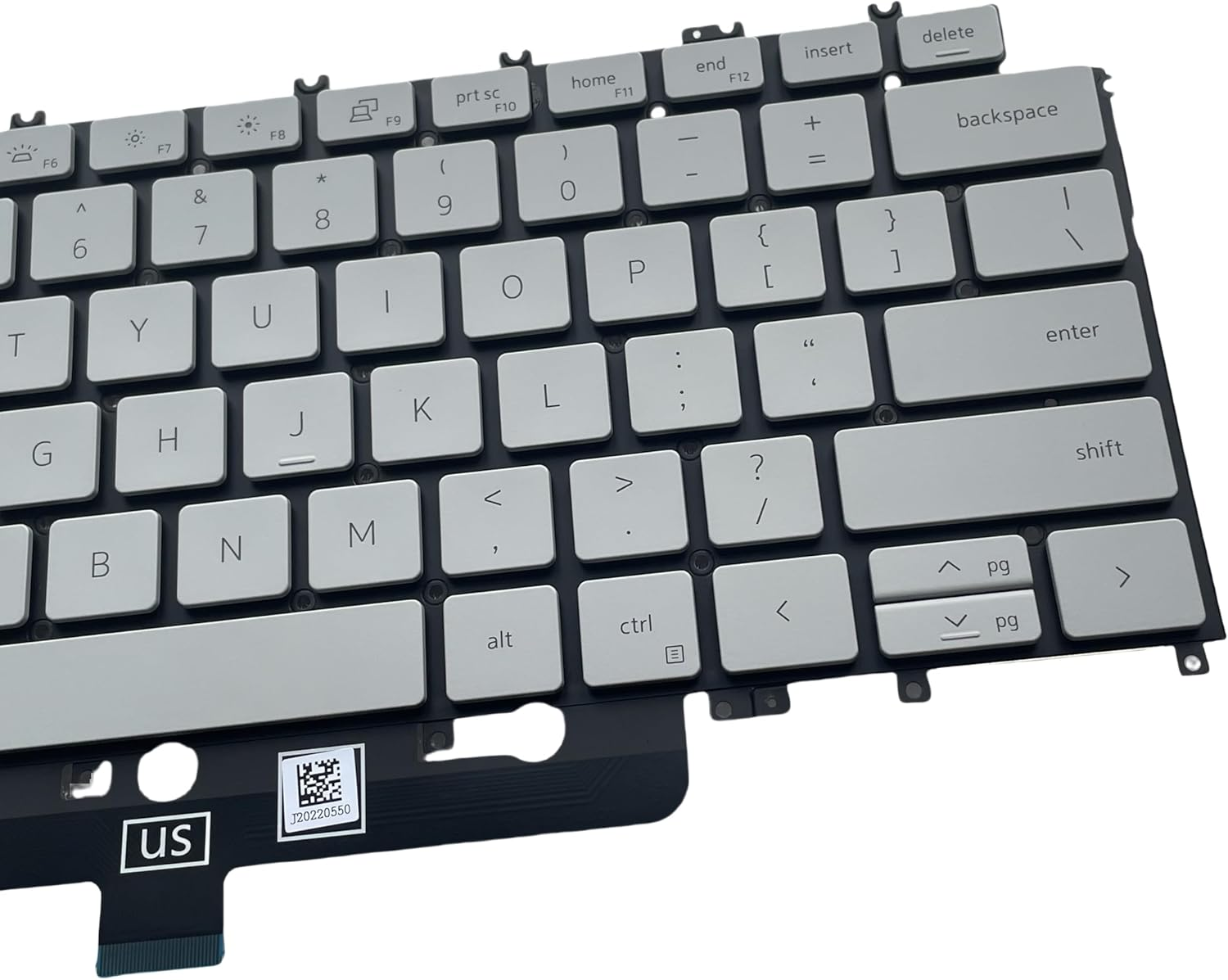 New Keyboard for Dell XPS 13-9315 (Not for XPS 13-9315 2 in 1) Laptop 0PTT23 PK133Q73C00 DLM21K1 US Layout, Gray White, with Backlight and Screwdriver image number 2