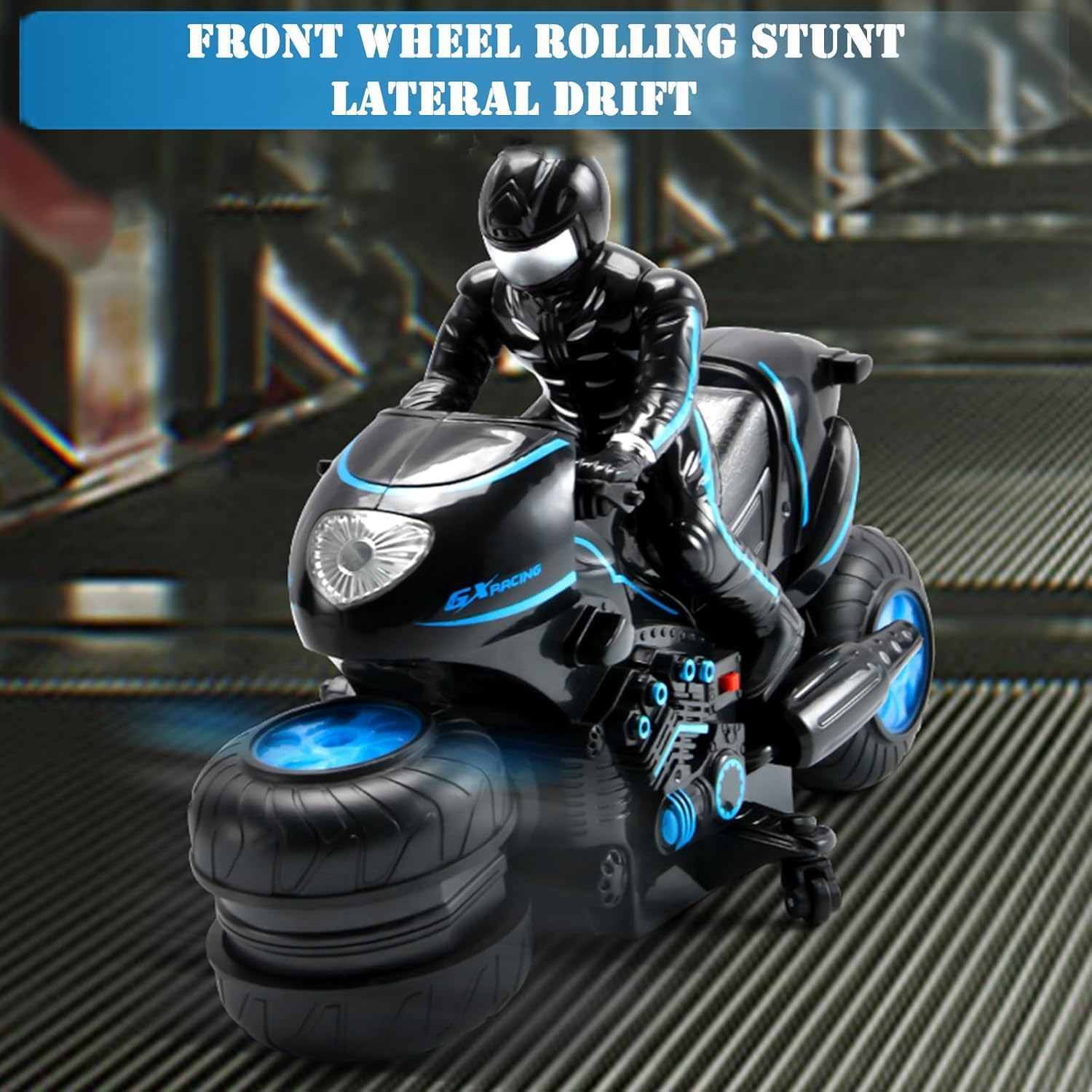 B-Qtech RC Motorcycle, 2.4G Kids Remote Control Motorcycle Children'S Stunt Spinning Toy Car, 360&deg;Rotating Motorcycle, Air Gesture Car Off-Road 2.4Ghz High Speed Rotation Drift