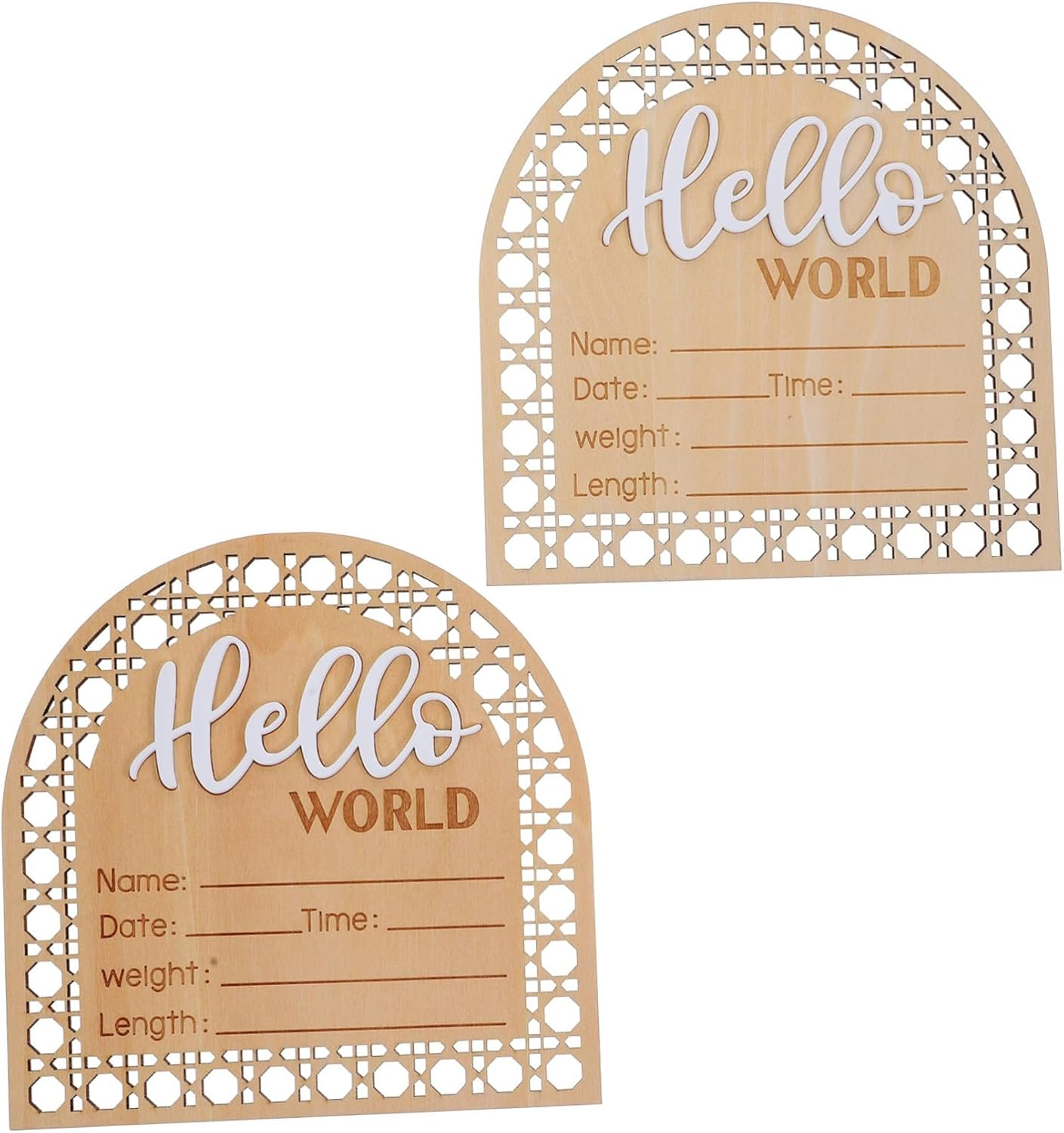 2Pcs Birth Announcement Wooden Sign Newborn Wood Name Sign for Nursery image number 5