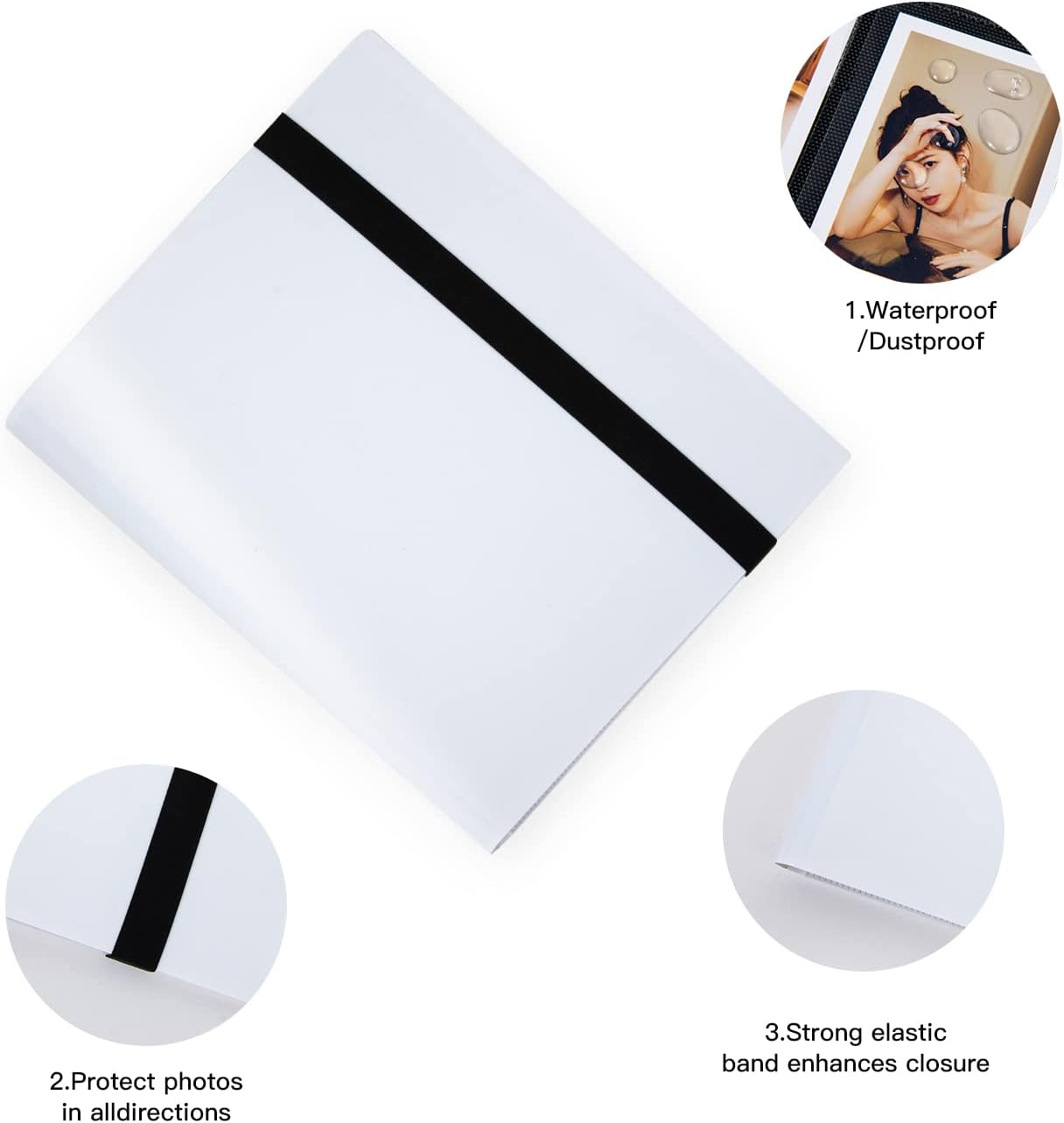 Photo Albums, 360 Pockets Mini Album for Fujifilm Mini 7S 8 8+ 9 25 26 50S 70 90 Instant Camera Name Card,Photo Book for Polaroid PIC-300P/Z2300, White image number 5