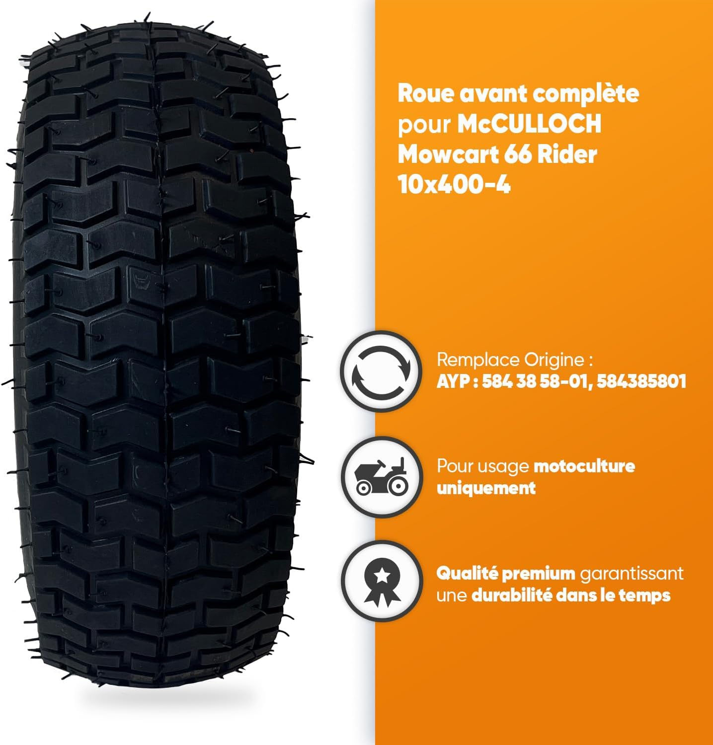 Greenstar 9722 Complete Wheel for MC Mowcart