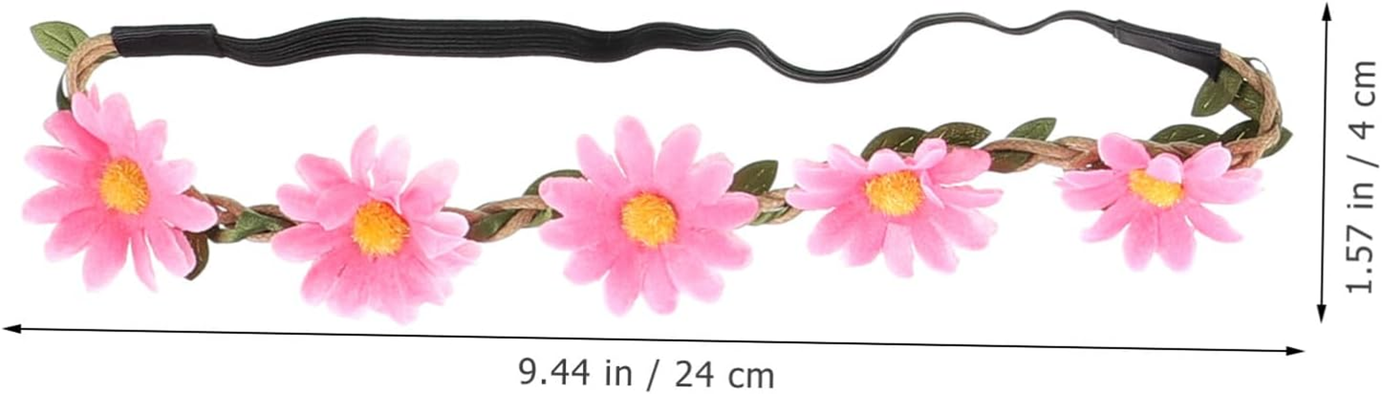 ERINGOGO 12Pcs Bohemian Daisy Flower Crown Garland Headbands for Women Floral Hairbands for Weddings Parties Birthdays Fashion Accessories