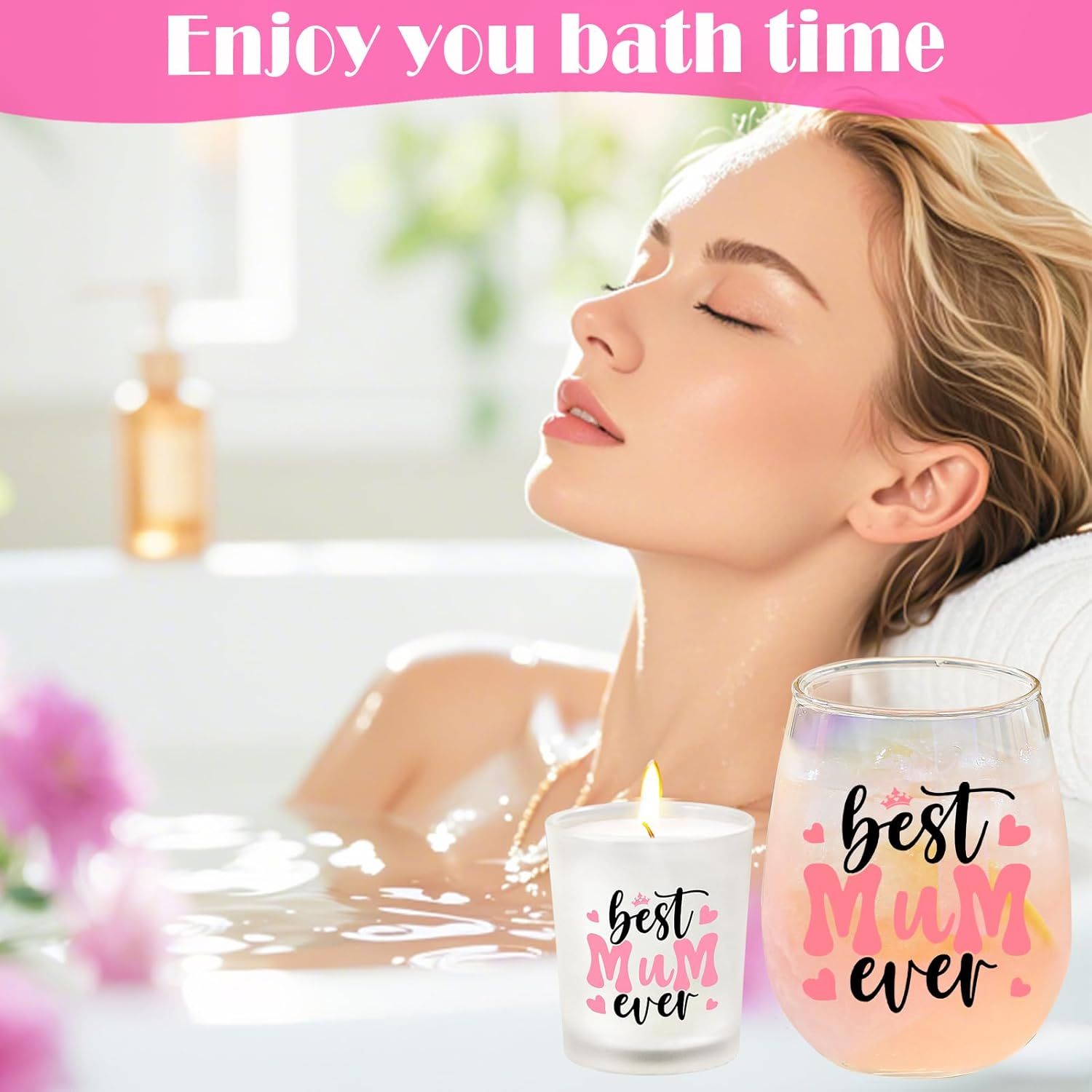 Mothers Day Gifts for Mum Personalised Mom Stemless Wine Glass Present for Best Mum Ever Christmas Birthday Gift Valentines Gifts for Mummy to Be Gift Mother of the Bride Present image number 4