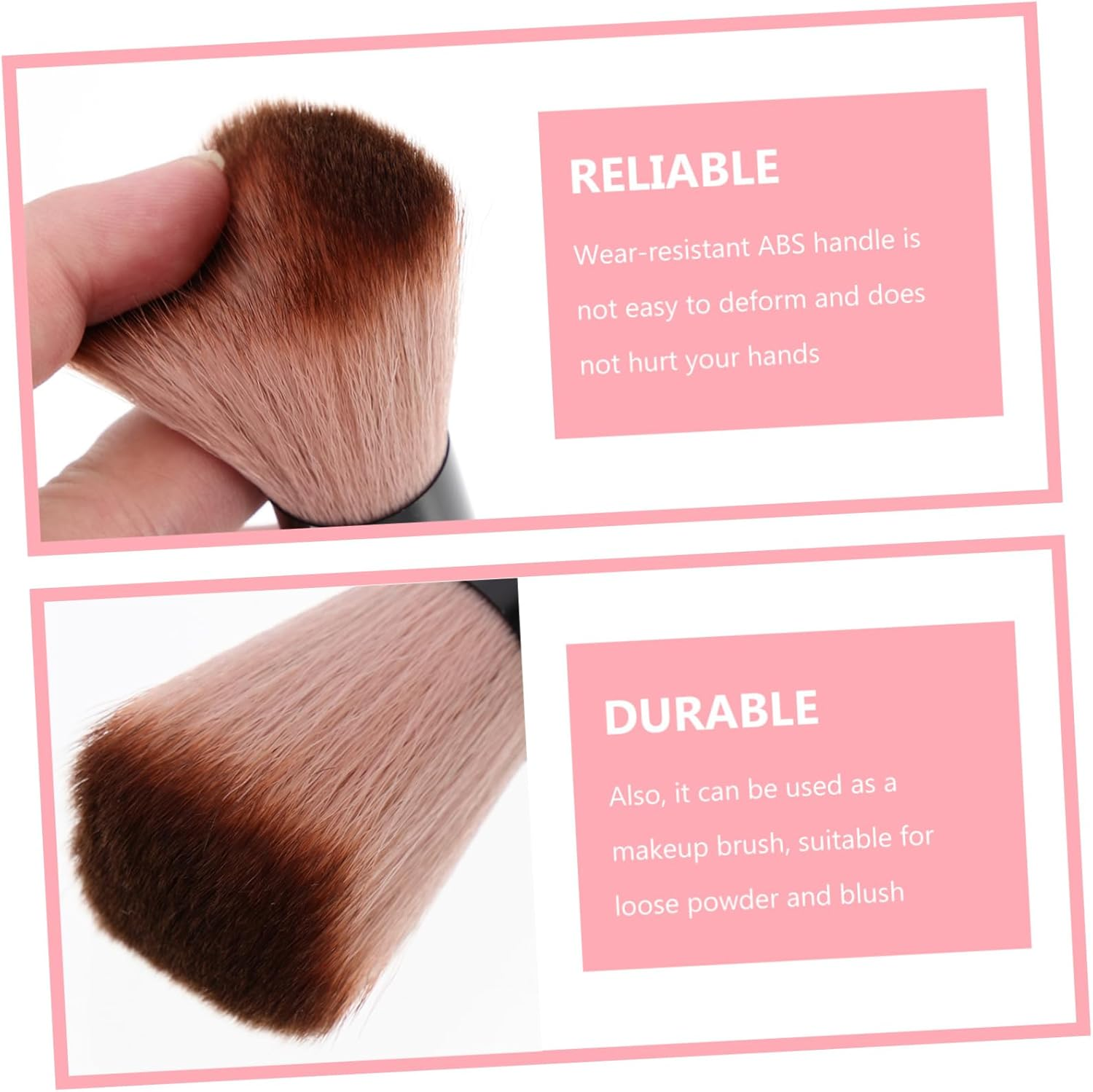 Beaupretty Nail Dust Brush Set 2PCS Makeup Loose Powder Brushes for Nail Art and Blush Ergonomic Design for Easy Cleaning and Application Suitable for Makeup Enthusiasts and Professionals image number 5