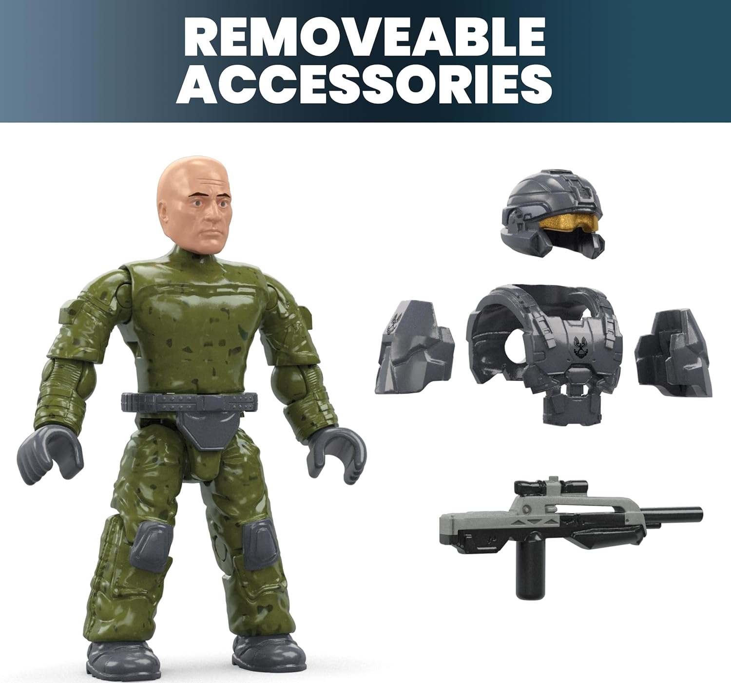 MEGA Halo Building Toy Set, FLEETCOM Mongoose ATV Vehicle with 79 Pieces, 2 Poseable Micro Action Figures and Accessories image number 4