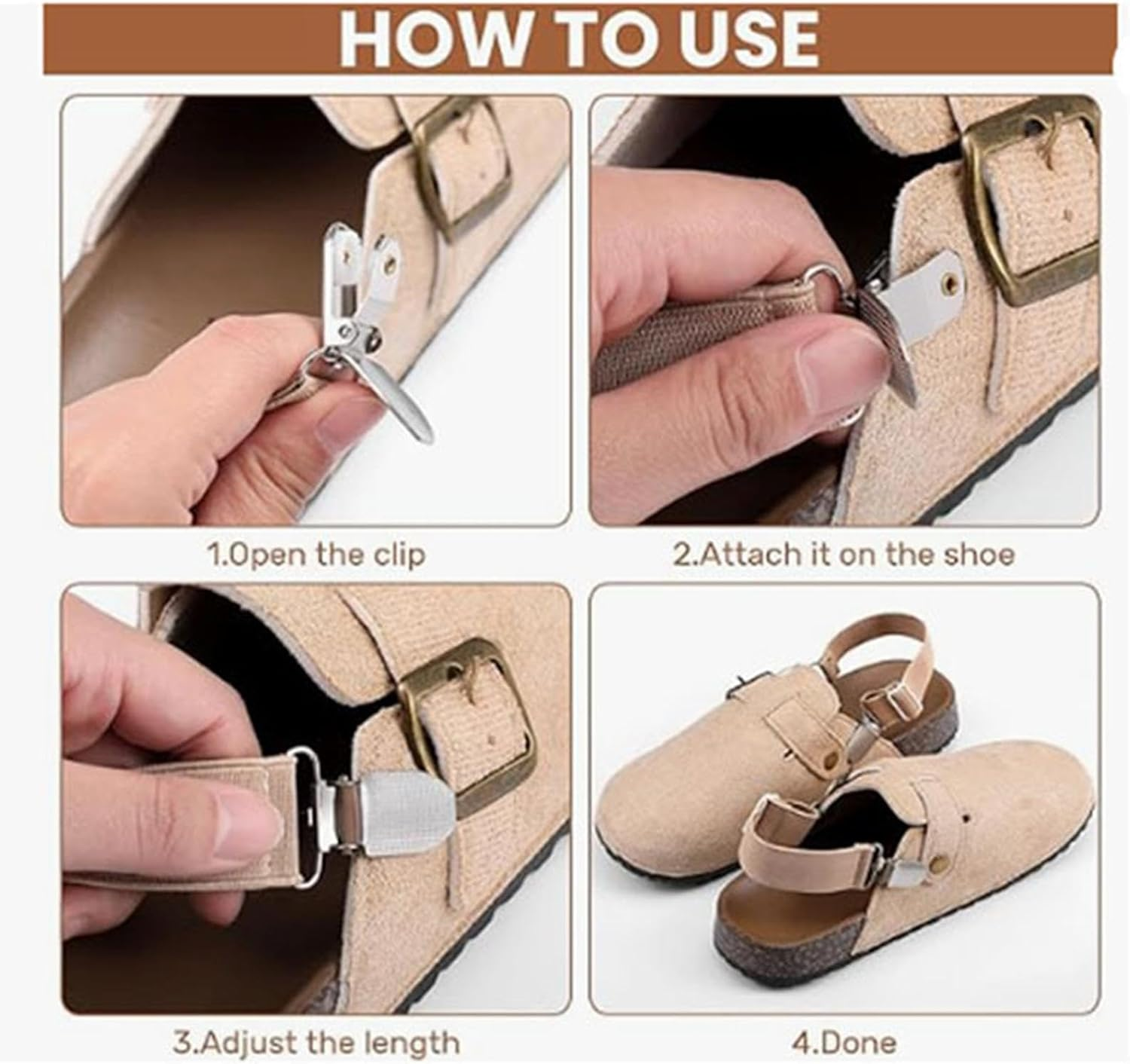 Elastic Shoe Straps Elastic Band Replacement Heavy Duty Women Slide Heel Straps - Black image number 4