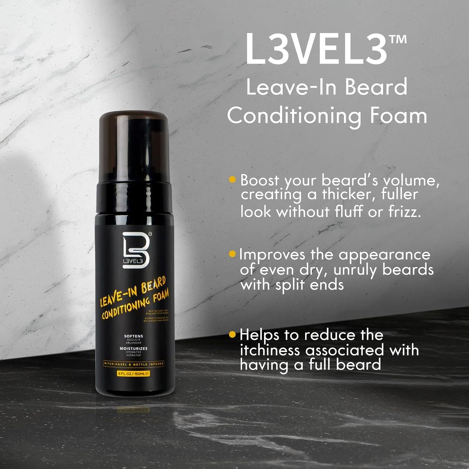 L3VEL3 Leave-In Beard Conditioning Foam 150 Ml image number 2