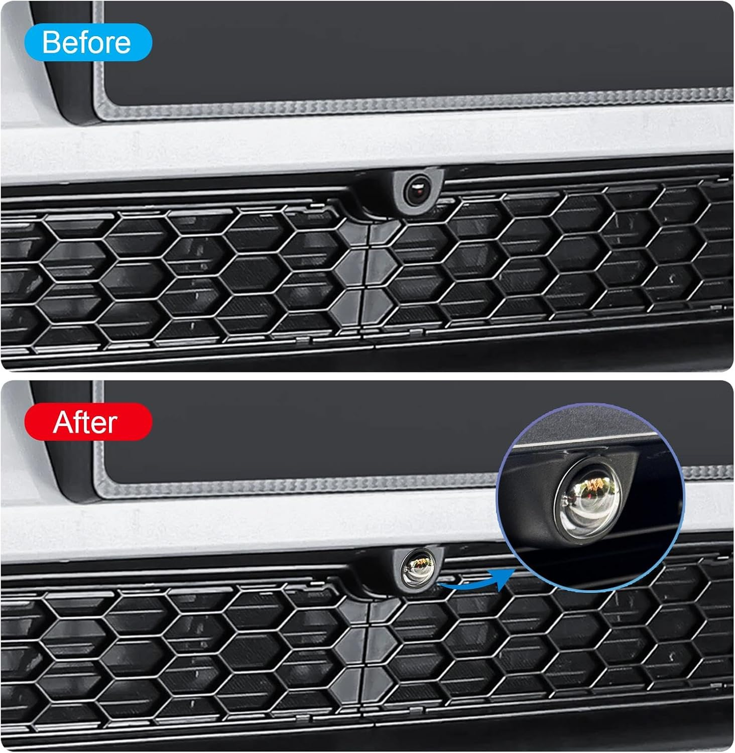 Potgosto Lens Guard PC Protective Cover Kits for Tesla from 2023 Cybertruck / 2025 Model Y Juniper / 2025 Model S / 2025 Model 3 Front Bumper Camera image number 1