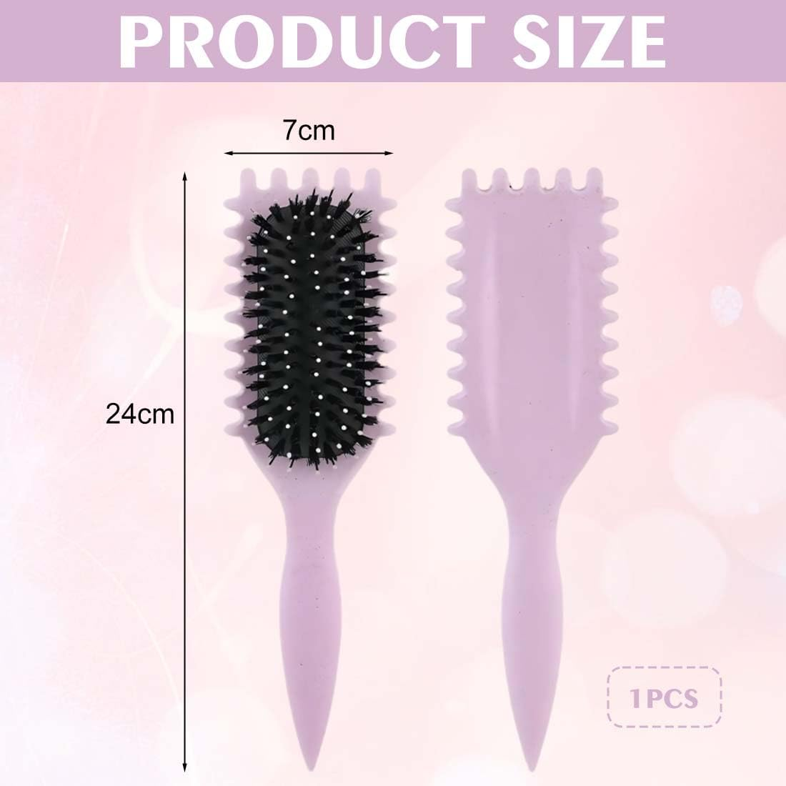 KIRZAX Curling Brush, Curl Brush Curls with Prongs, Define Styling Brush for Combing and Shaping, Curly Hair Brush, Curl Styling Brush, for Defined Trendy Curls, for Women and Men image number 5