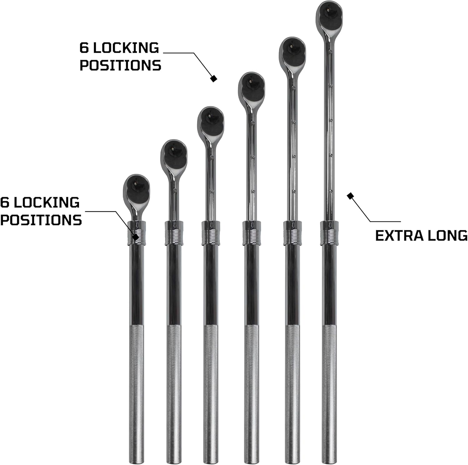 EZRED 3/4" Drive Extendable Ratchet with Reinforced Steel Telsecoping Locking Shaft image number 5