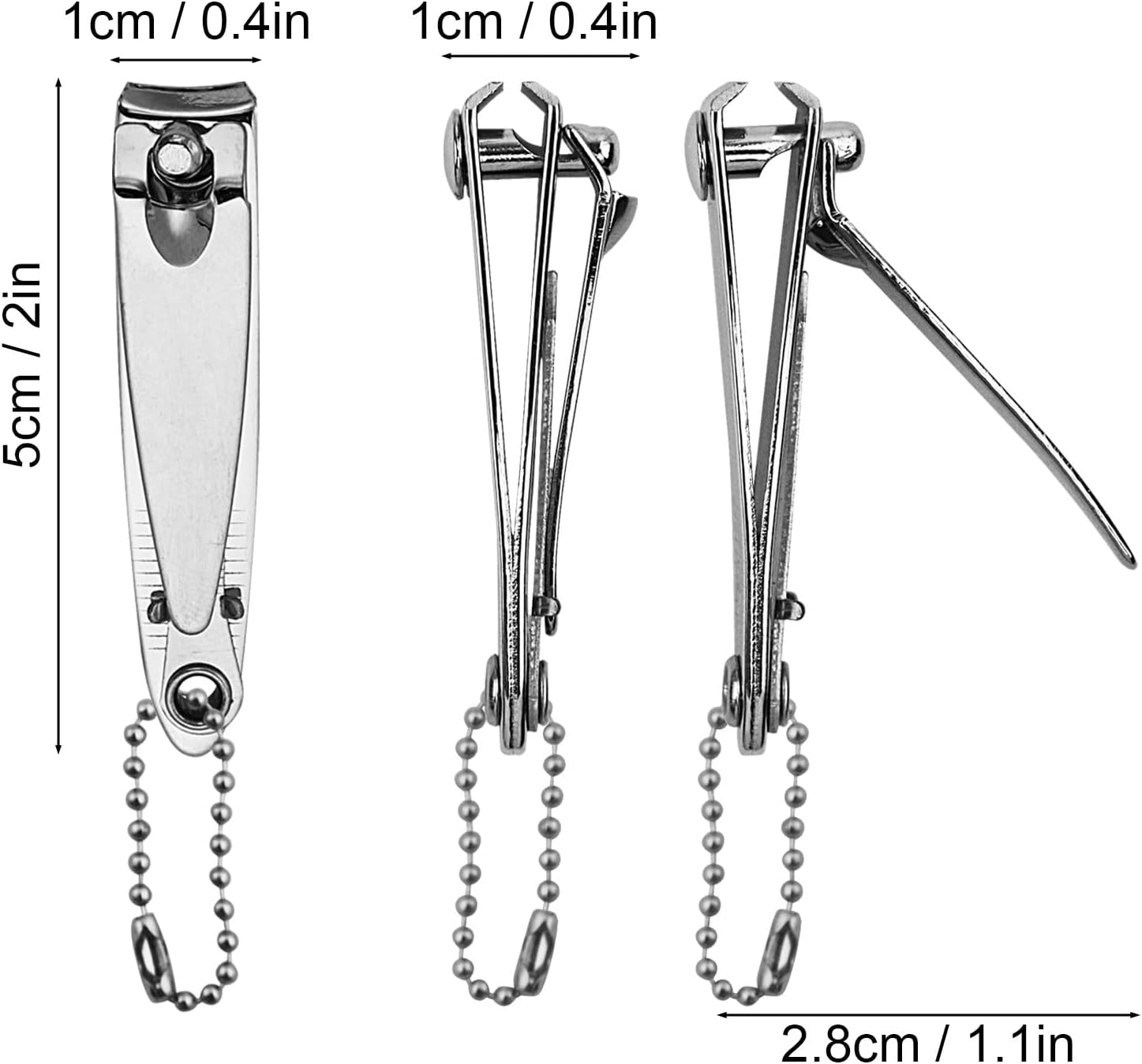 Individually Wrapped Nail Clippers in Bulk Stainless Steel Fingernail Clippers Bulk, Sturdy Thick Toenail Clippers Mini Men Women Nail Tip Cutter Trimmer for Homeless, Travel, Hotel (2 Inch 50Count) image number 6