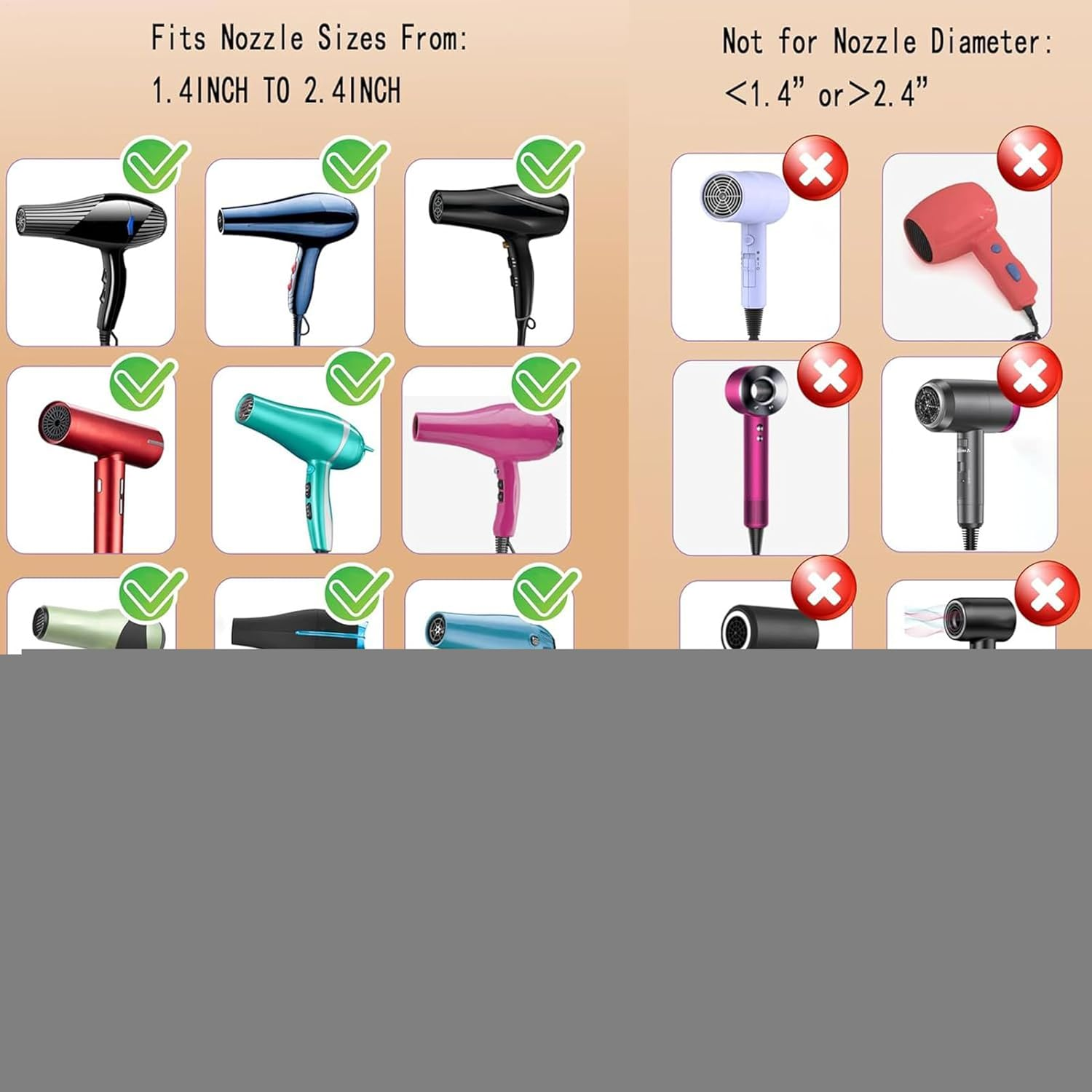 Hair Diffuser Attachment, Curly Hair Tool, Portable Styling Accessory, 6.5In, Lightweight Heat-Resistant Design, Even Airflow Control, for Travel Spa Vacation Morning Night Routine image number 5