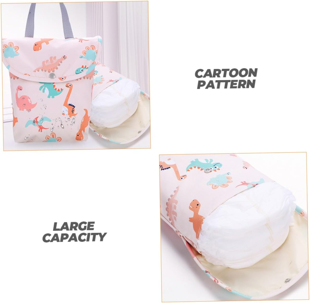 Multi-Functional Diaper Nappy Bin for Organizing Nappies Supply Storage Comfortable Handle Design image number 6