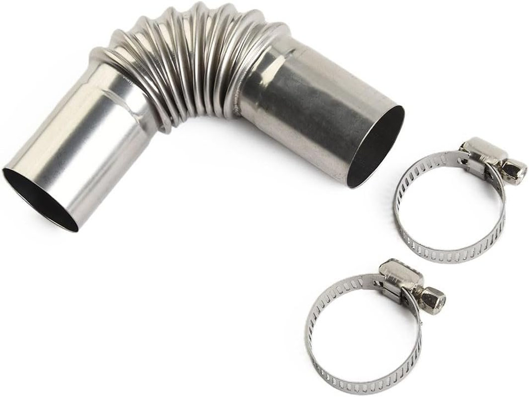 Silver Diesel Heater Exhaust Pipe,Stainless Steel 24Mm Air Diesel Parking Heater,Exhaust Pipe Connectorfor Webasto Eberspacher Diesel Boat Heater 13Cm Exhaust Pipes and Tips,Exhaust and Emission image number 4
