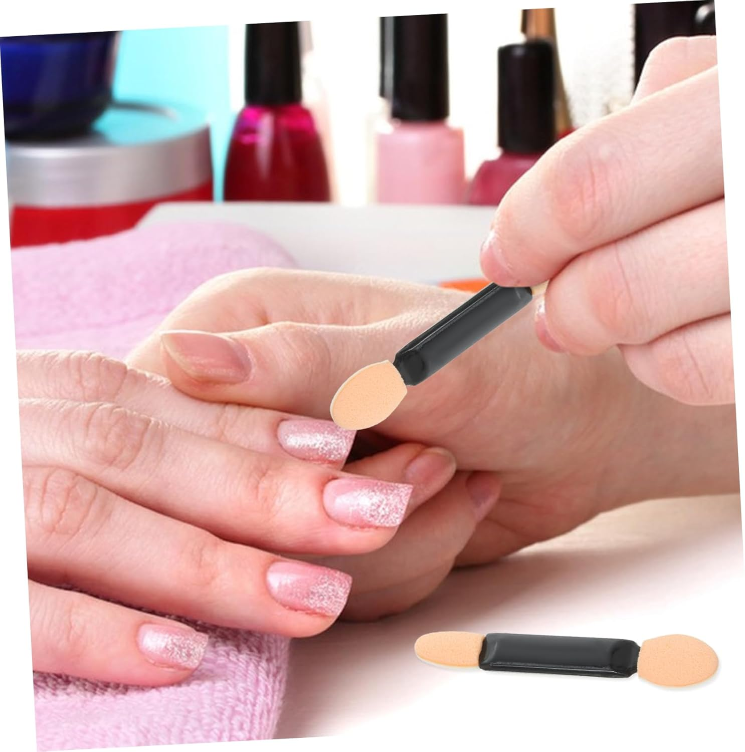 NULYLU 50Pcs Makeup Brushes Sponge Stick for Nail Art Manicure Eyeshadow for Diy Beauty Supplies image number 5