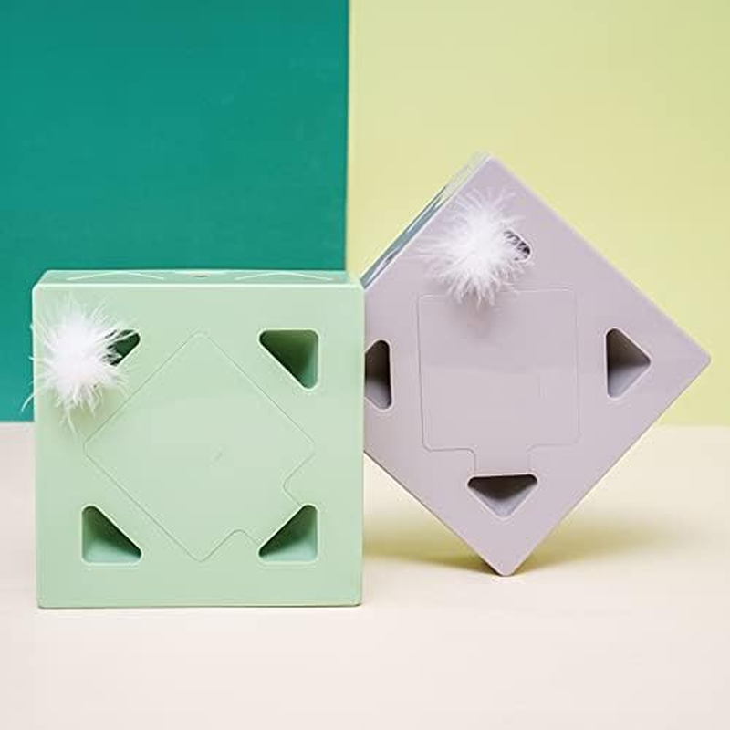 Durable Cat Toys, Automatic Funny Cat Box with 7 Holes Automatic Feather Mice Obsessed Fun Interactive Cat Toy Durable Catnip Toys for Indoor Outdoor/815 (Color : Purple) image number 6