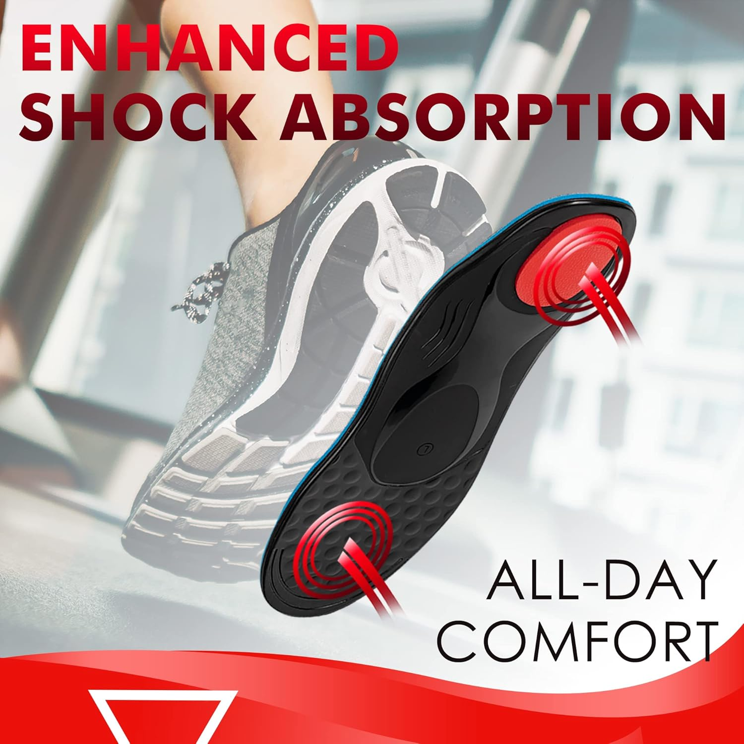 Plantar Fasciitis Insoles, Orthotic Shoe Inserts with Arch Supports, Metatarsal and Heel Cushion for Metatarsalgia, Flat Feet, Forefoot Pain, Morton&rsquo;S Neuroma, Arch Support Insoles for Women and Men image number 4