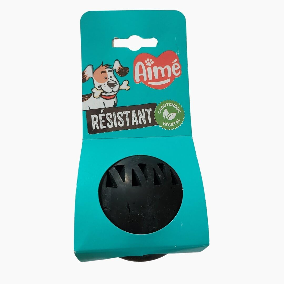 Aim&eacute; Dog Toy - Cronos Series - Toy for Dogs - Ball for Dogs - with a Container for Treats for Dogs - Vegetable and Natural - 8 Cm - Toy Very Robust - Made In image number 2