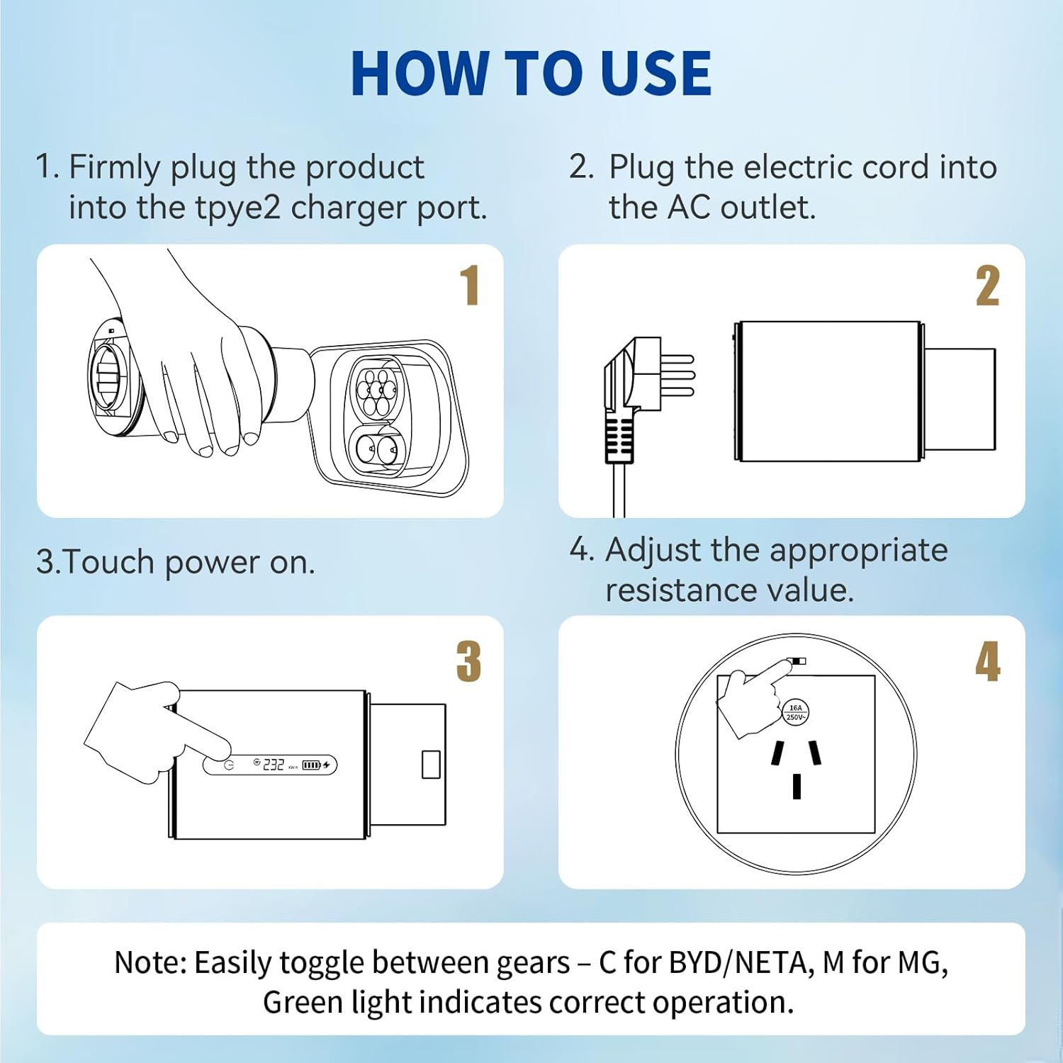 V2L Adapter EV Discharger, Type 2 EV Charging Cable Connector, Vehicle to Load Adapter for BYD/NETA, MG, Charging Laptops, Phones, Projectors, Backup Power image number 4