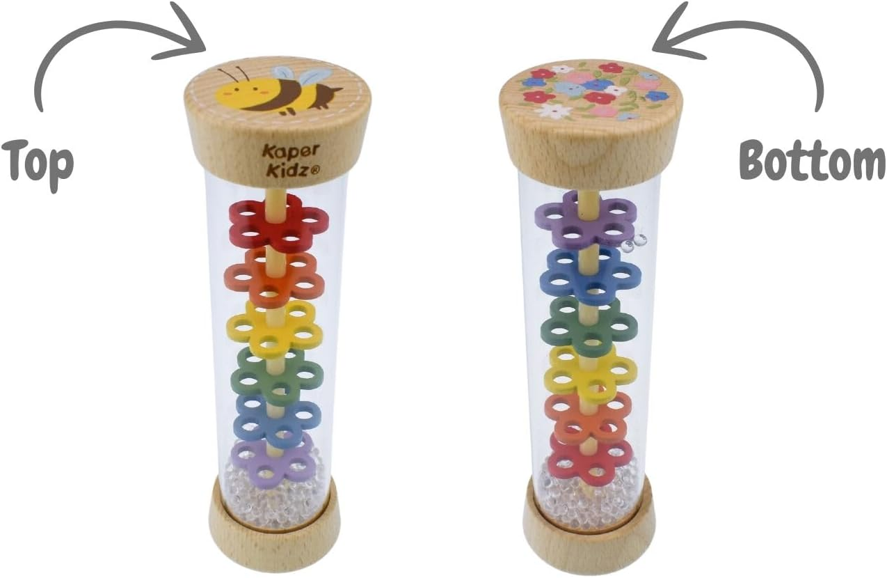 Kaper Kidz - Wooden BEE Rainmaker Rattle | Gentle Sounds for Toddlers and Babies image number 2