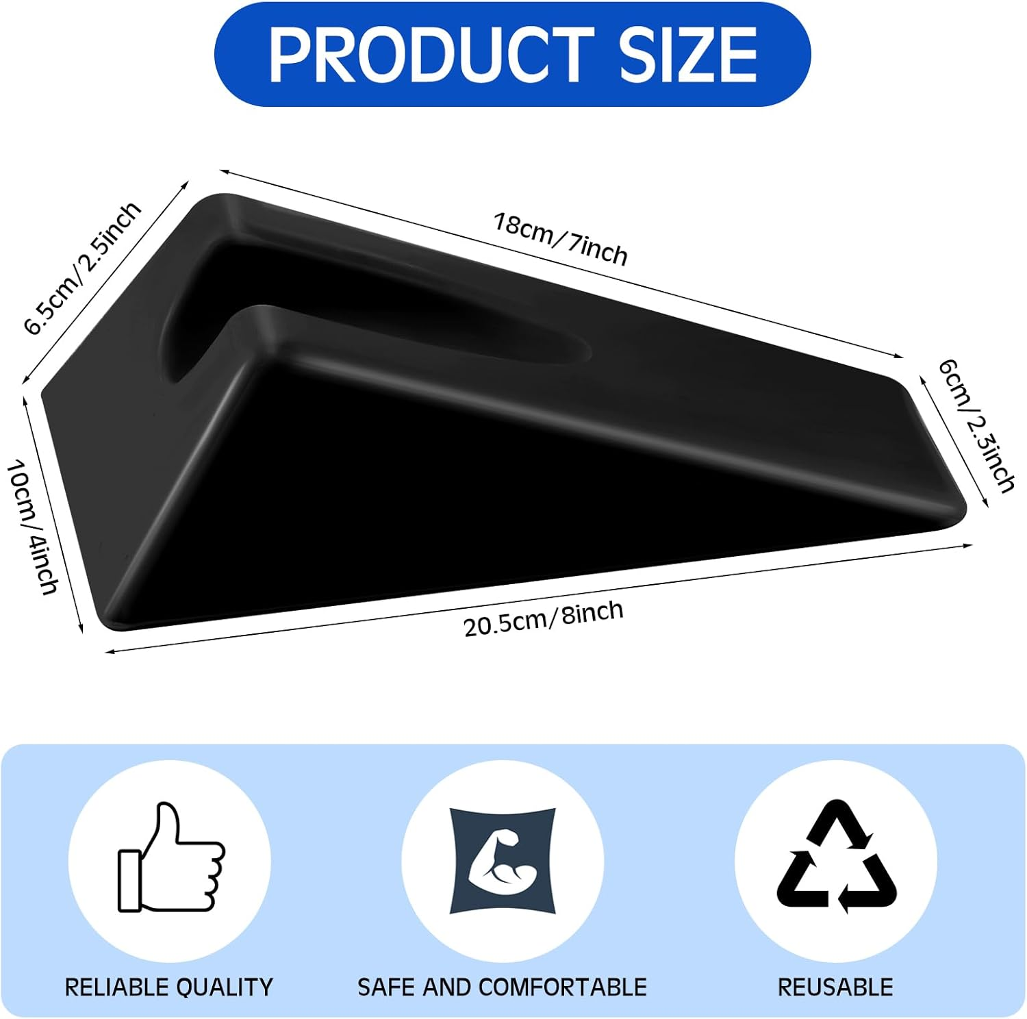 Suzile Therapy Wedge Pillow 7.9 X 4.1 X 2 Inch Triangle Therapy Wedge Non Slip Silicone Wedge Pillow Sturdy Mobilization Support for Relieve Spinal Pain Rehabilitation Tool (Black) - Pink image number 2