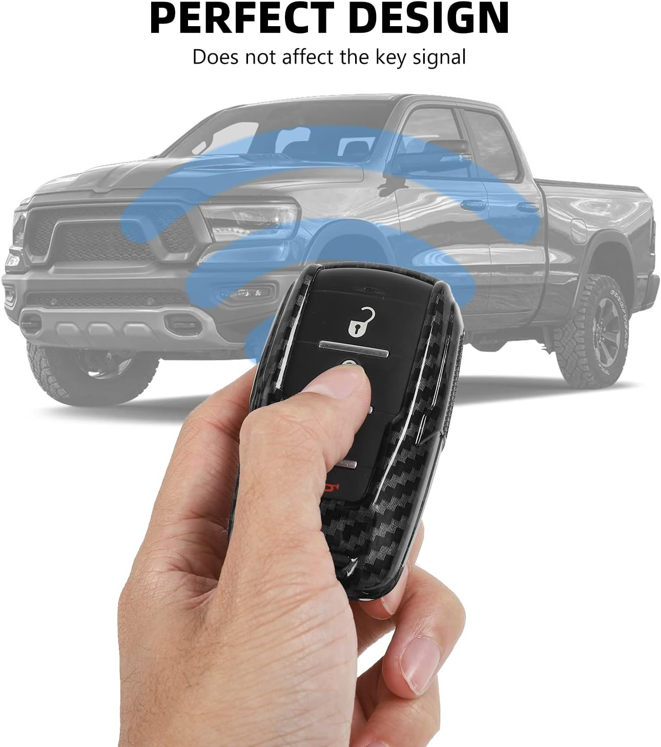 RAZPOY Key Fob Cover Compatible with for 2018-2023 Dodge RAM 1500 2500 3500 image number 3