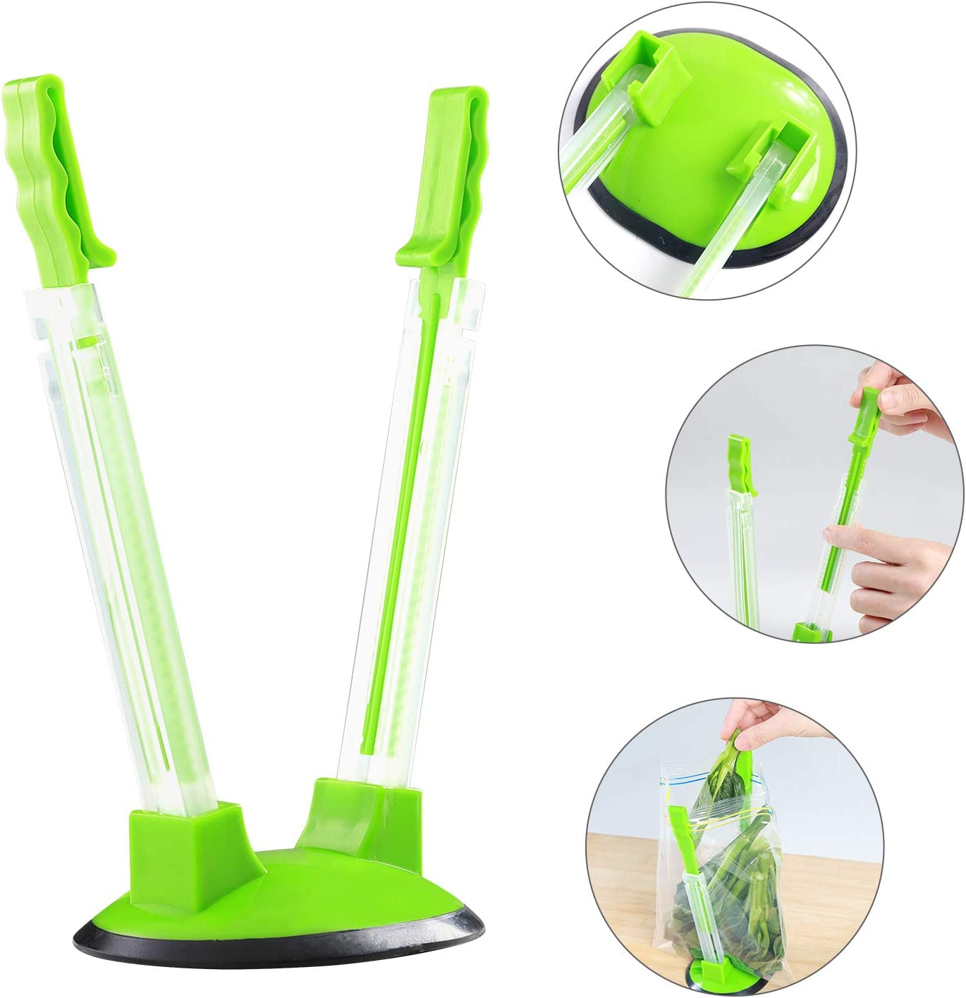 TAO Cicada Baggy Rack-Pack of 2 Hand Free Storage Bags Clip, Plastic Bag Bracket，No-Hands Food Storage Bag Holders image number 2