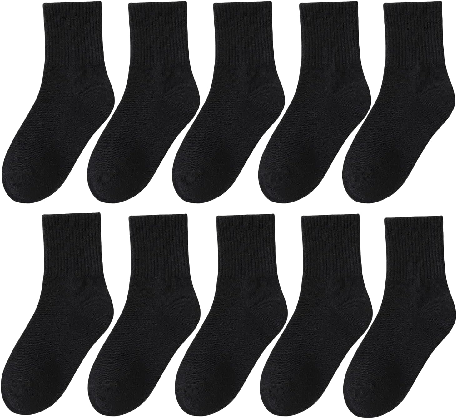 10 Pairs Unisex Kid Socks, Soft Cotton Baby Toddler Crew Socks for 1-3/3-5/6-8/8-12 Years Old Boys Girls Kids Children Youth Breathable Athletic Trainer Ankle Socks for Baby Boy Girl
