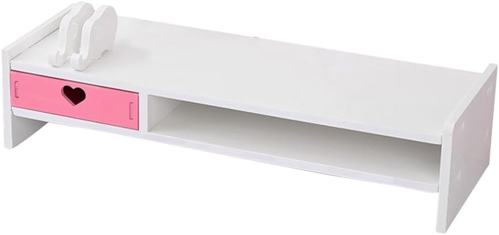 Two Tier Computer Desk Organizer Monitor Stand with Drawer, Desktop Printer Stand for PC, Laptop, Imac, Notebook, Office Desk Storage with 1 PCS Drawer image number 1