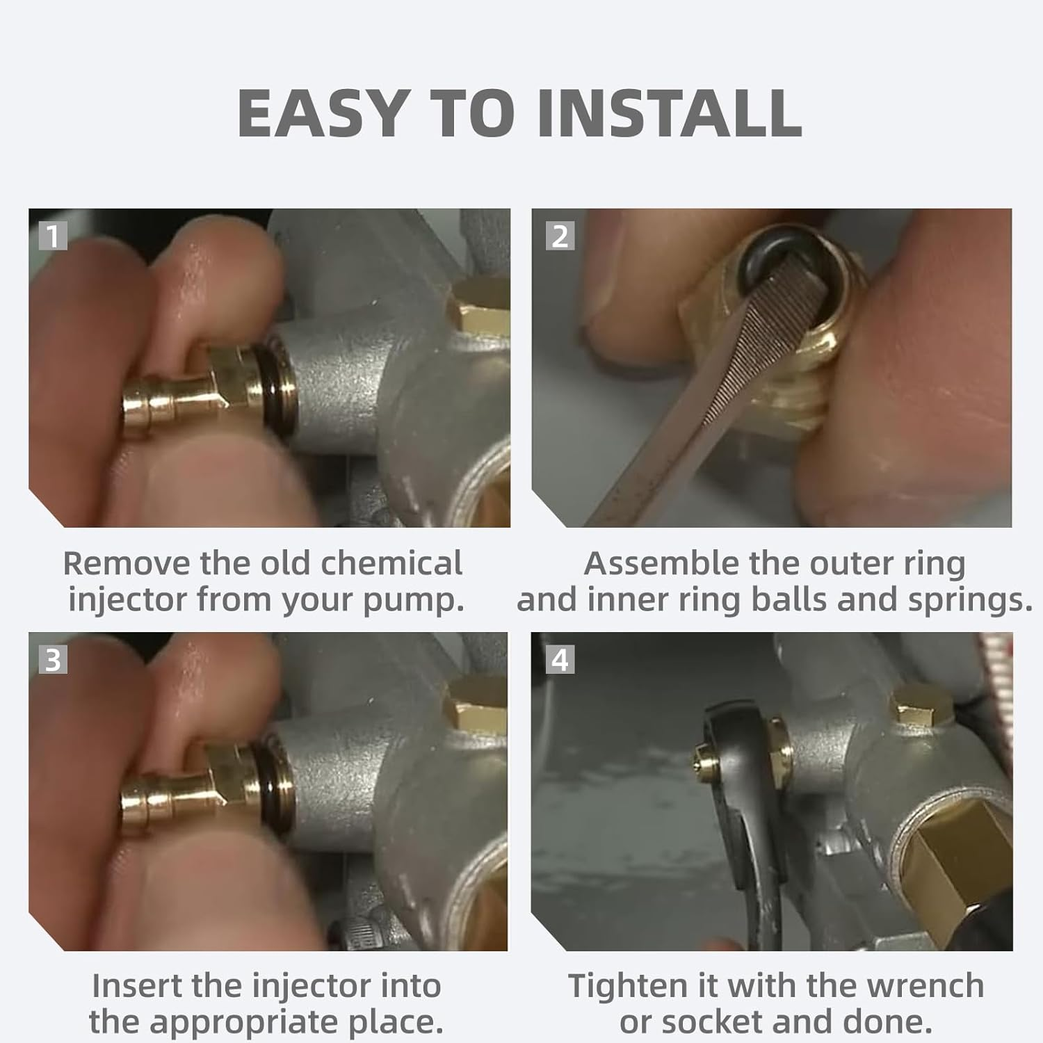 Pressure Washer Soap Injector Kit, Chemical Injector Pressure Washer for Briggs & Stratton/Homelite/Ryobi & Husky Replaces 190593GS 190635GS 203640GS, 1/8 Inch 27 Male BSP Thread (2 Set) image number 5