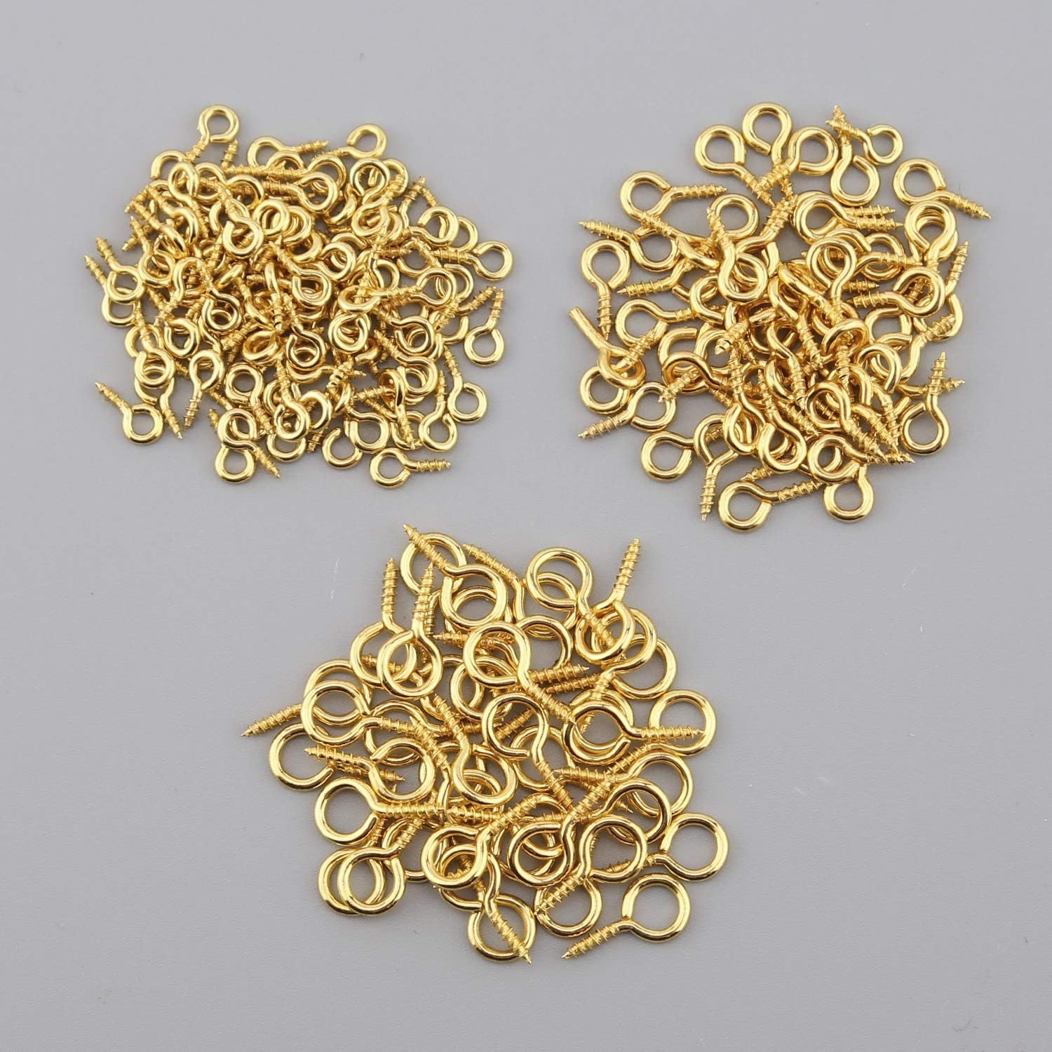TOYMIS 400Pcs Screw Mini Metal Small Eye Pin Pendants for DIY Art&Crafts, Jewelry Making Findings, Charm Bead Supplies (Gold&Platinum, 3 Different Sizes) image number 1