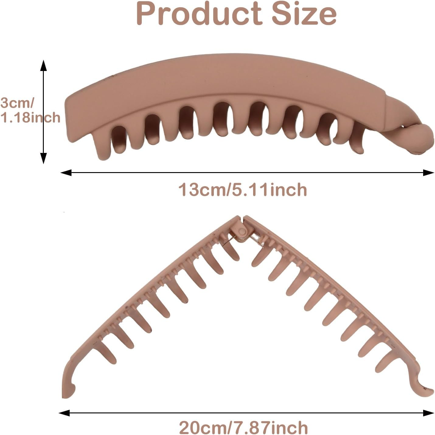 Ehuihuan Banana Hair Clip, Banana Clip Hair, Banana Hair Clips, Women'S Large Hair Clip, Thick Hair, Banana Hair Clip, Ponytail Banana Clip, Fishtail Hair Clip, 13 X 3 Cm, 4 Pieces image number 2