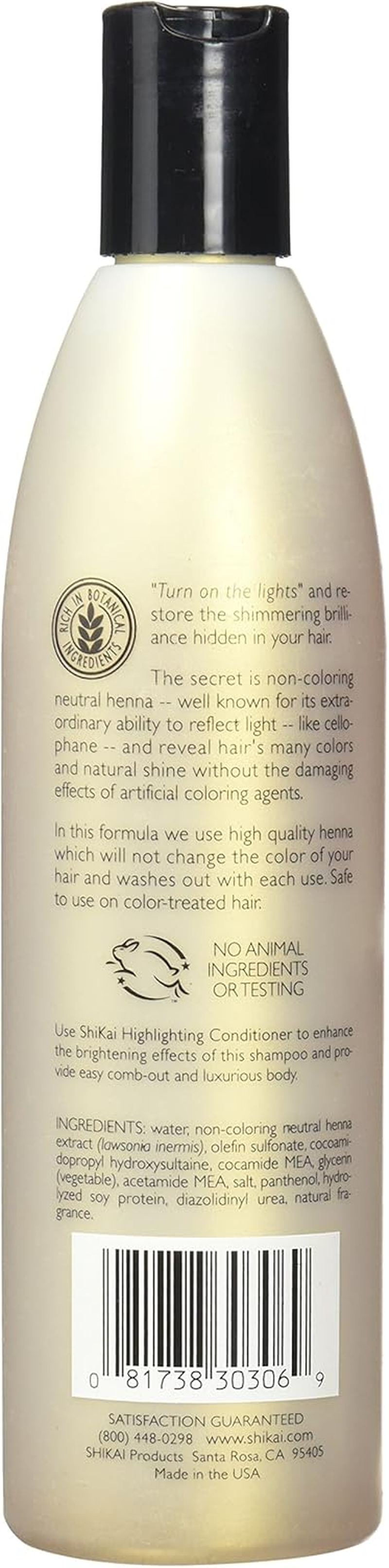 Shikai Henna Gold Highlighting Shampoo (12 Oz) | Hydrating Hair Brightener Enhances Natural Highlights | Add Shine & Volume to Dull Hair image number 4