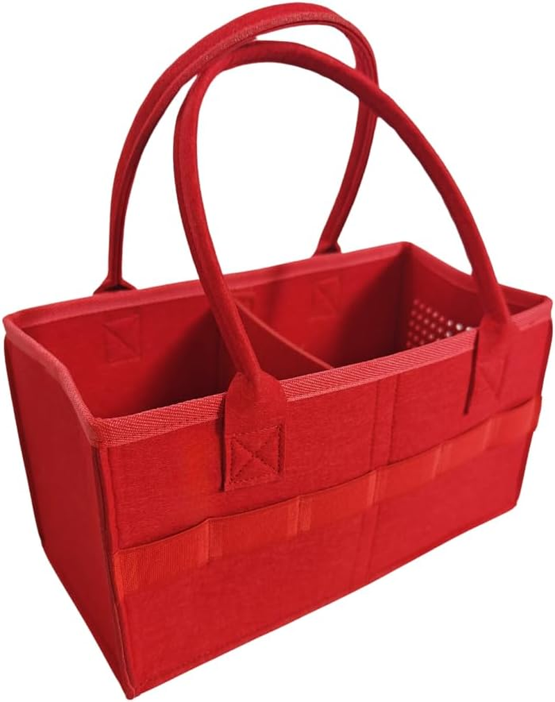 Case for Toniebox Music Box Carry Bag Felt with Inner Pocket Red Color with Partition and Elastic Straps 2025 image number 3