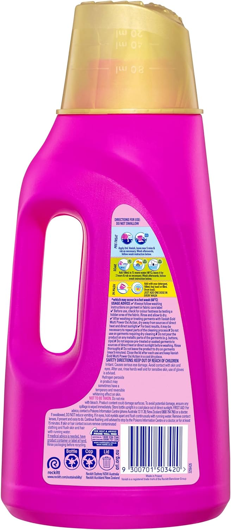 Vanish Napisan Gold Multi Power Stain Remover & Laundry Booster Gel 2L image number 2