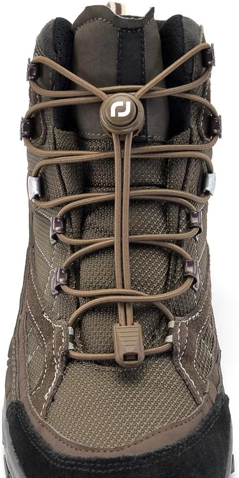 Extra Long No Tie Shoelaces - Elastic Tieless round Boot Laces for Hiking Shoes, Work Boots and Running Sneakers - Army Green image number 3