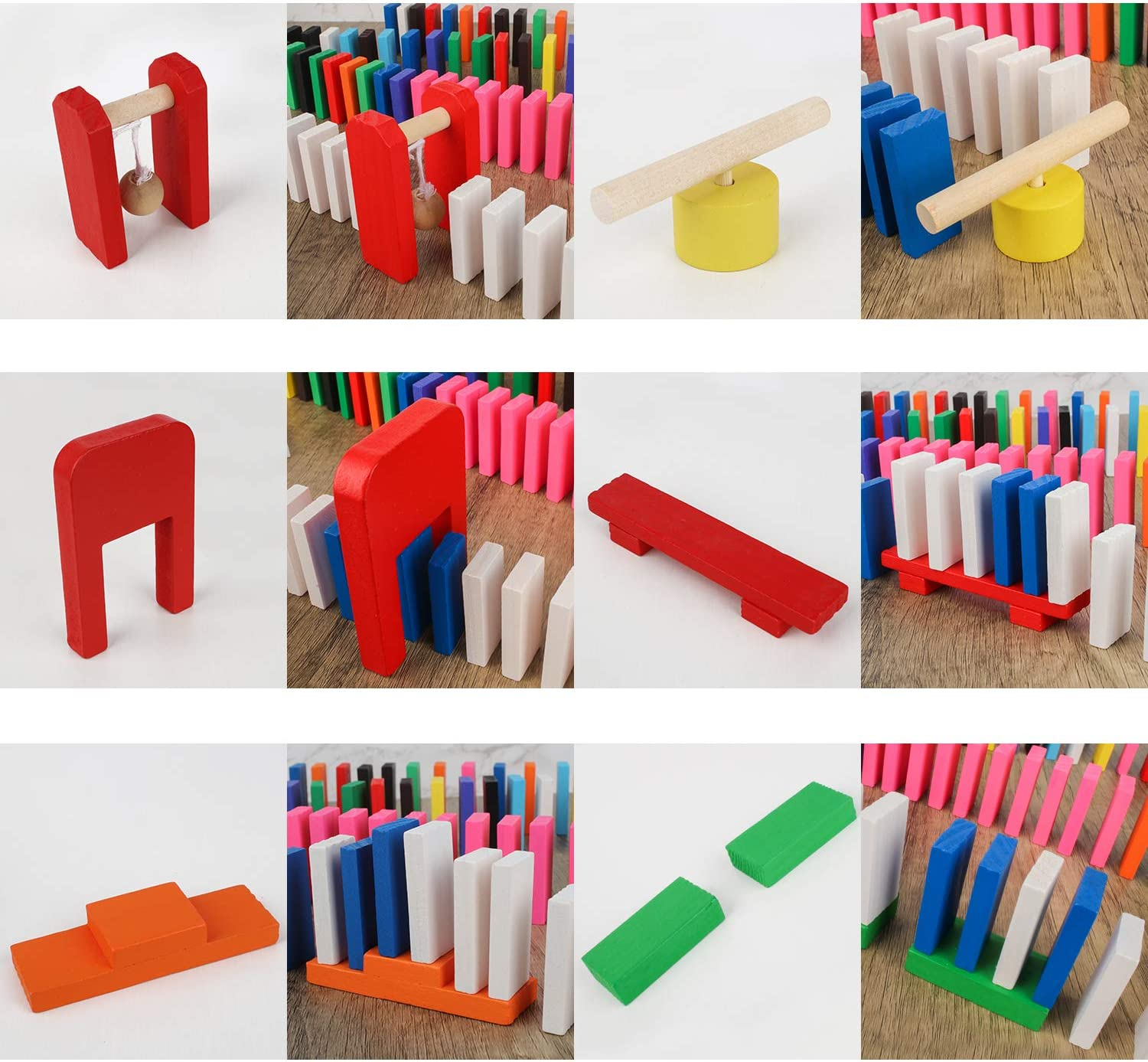 Calmado - Dominos, 370 Pcs Dominos Set, Kids Toys Made from Wood, Wooden Domino Party Edition XXL Set + Bag+ Instruction Manual + Accessories image number 3