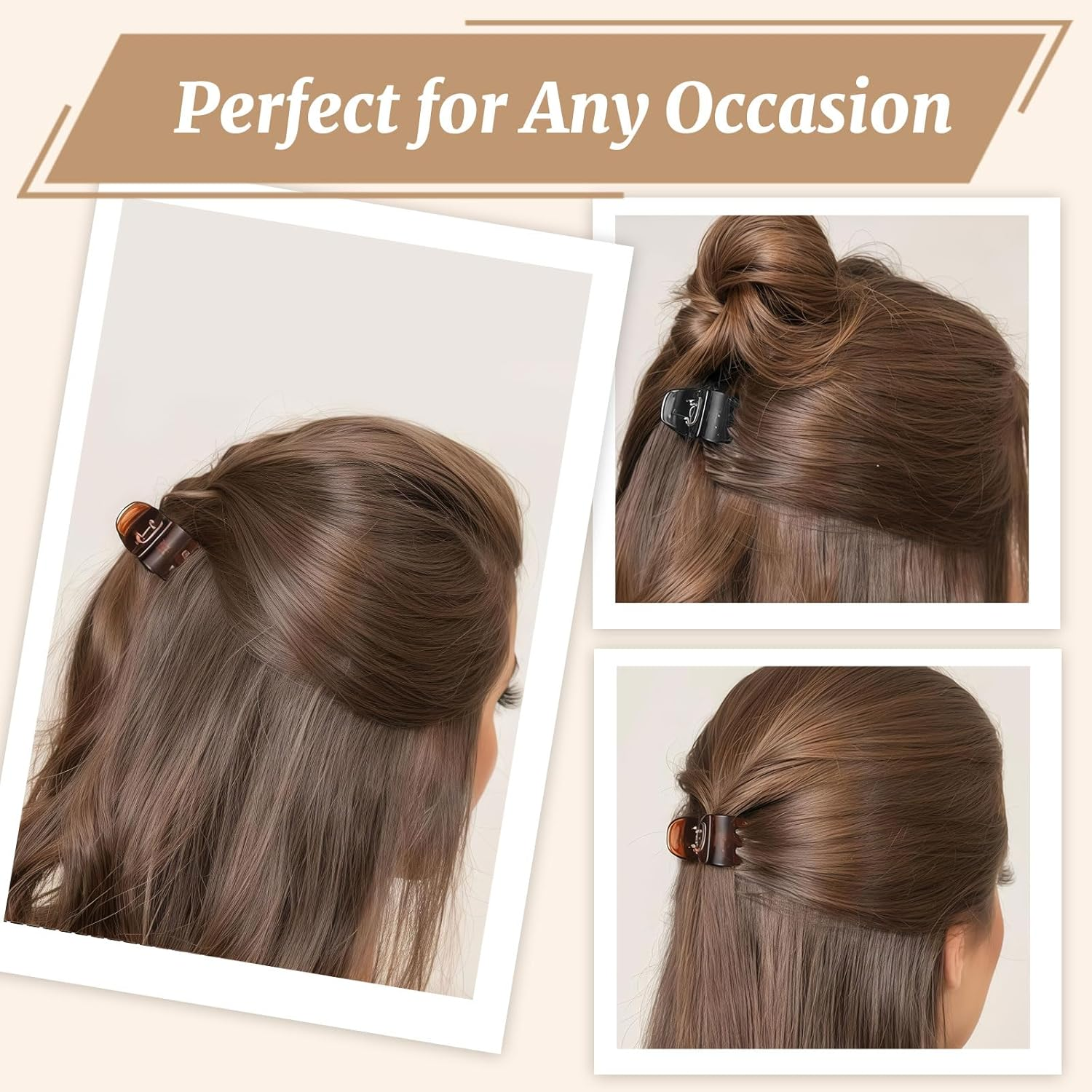 Xanthelle Hair Clips Ladies, 6 Piece Hair Clamps Small, Hair Clip for Thin Hair, Hair Clamps Women, 1.38 Inch Small Claw Clips, Non-Slip image number 1