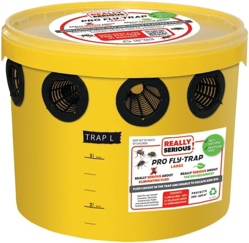 Protect-Us REALLY SERIOUS! Pro Fly-Trap Large and Fly-Trap Granules, 4 Sachets (10 Liter) image number 1