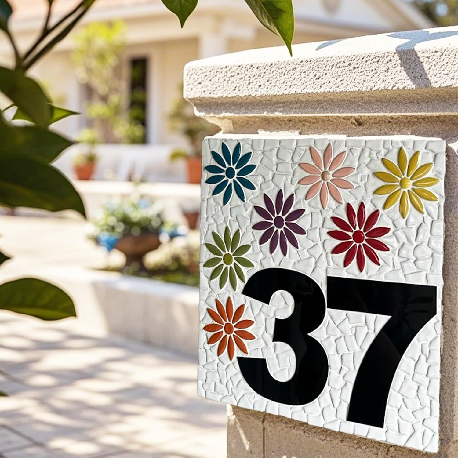 Petal Ceramic Mosaic Tiles for Crafts, 454G Mosaic Tiles Ceramic,Floral Mosaic Craft Supplies for Garden Spring Decoration