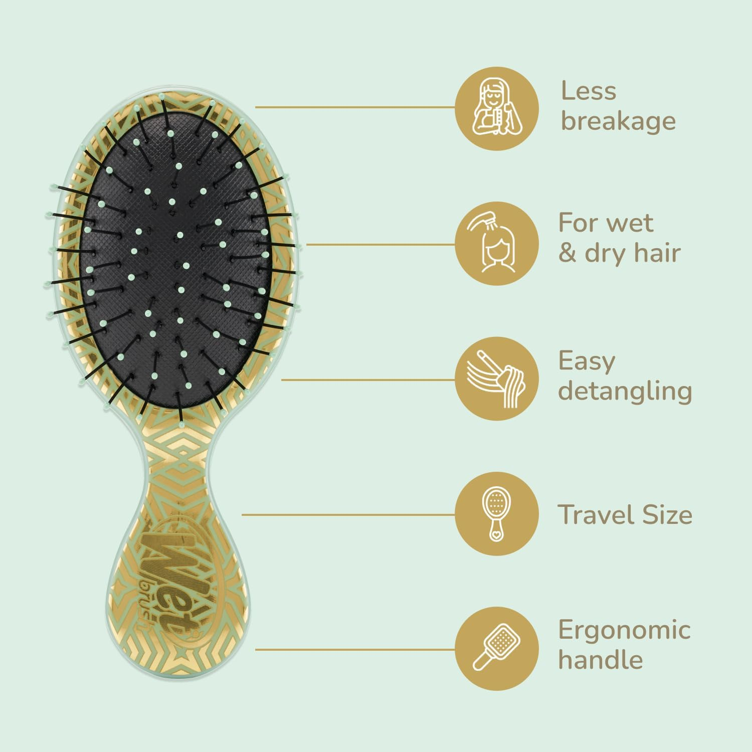 Wetbrush Mini Geometric Hair Brush, Jade Confetti image number 4