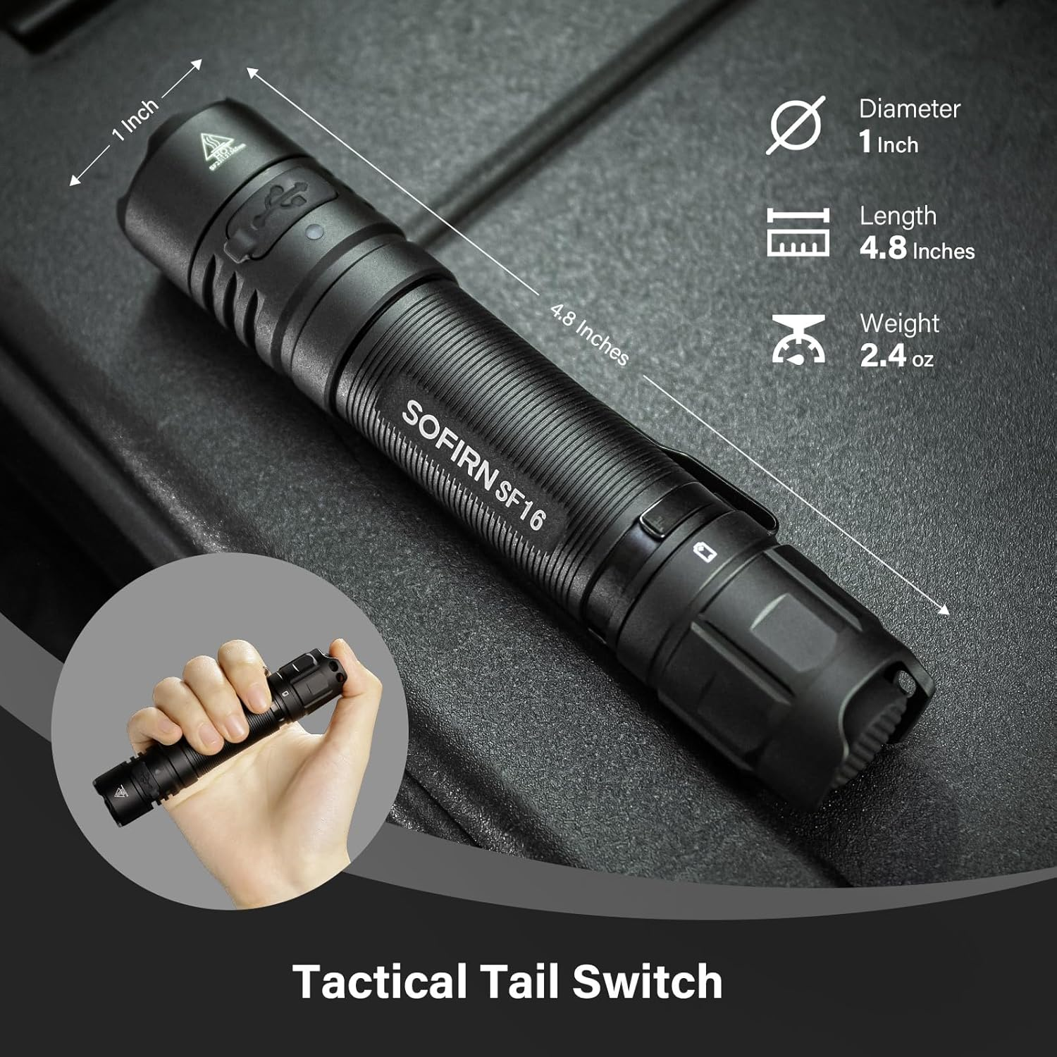 365Nm UV Torch Black Light, Sofirn SF16 Rechargeable Powerful LED Blacklight Flashlight for Detecting Pet Dog Urine, Unveil Invisible Stains, High Definition Pure Ultraviolet image number 4