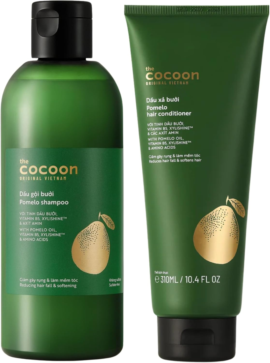 Cocoon Pomelo Shampoo & Conditioner Bundle - anti Hair Loss, Natural, Sulfate Free | for Thinning, Damaged, Color Treated Hair | Reduce Fall & Soften Strands (10.5 Fl Oz Each) image number 4