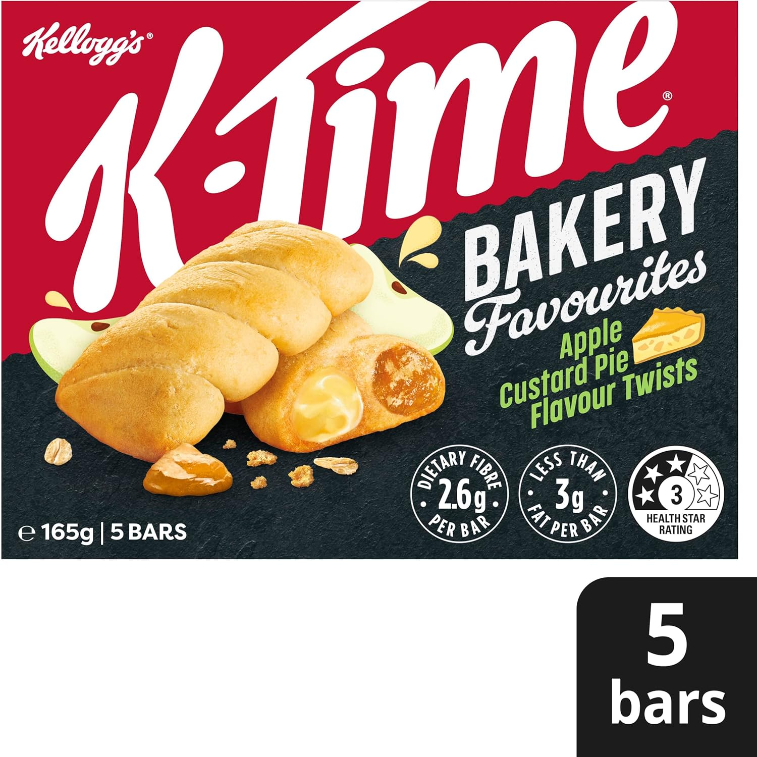 Kellogg&rsquo;S K-Time Twists Bakery Favourites Apple & Custard 5 Bars image number 4