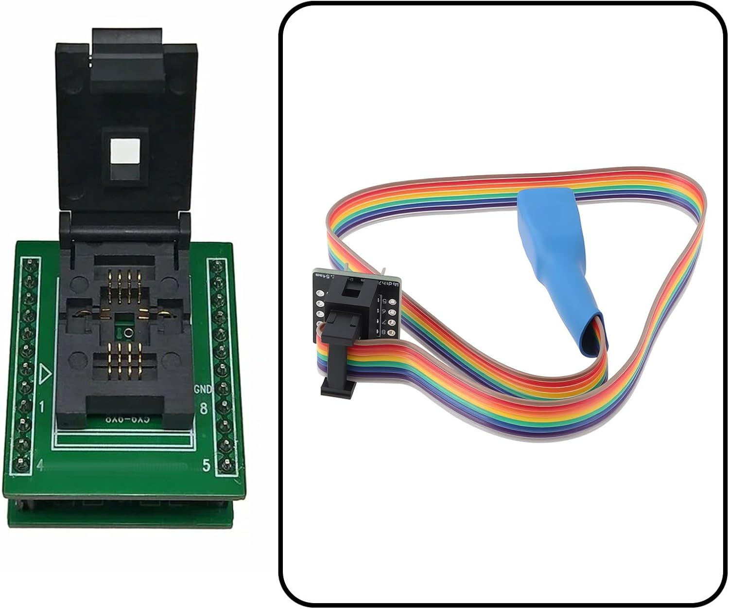 1.27Mm 8-Pin Test Probe Line 5X6Mm for DFN8 QFN8 WSON8 Chip Programming IC Socket Adapter for Burning and Reading Connector image number 5