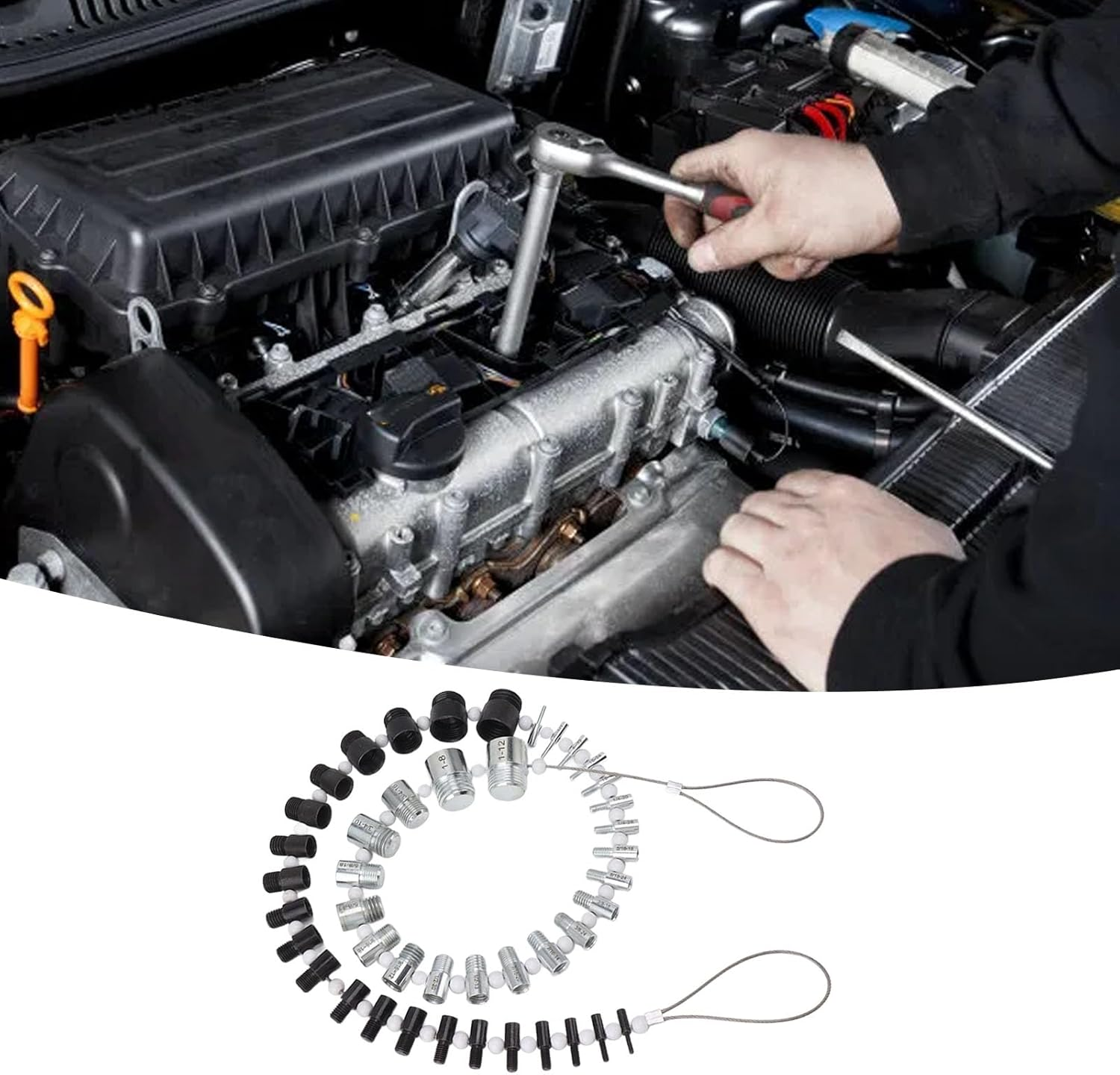 Nut and Bolt Thread Checker, Nut & Bolt Thread Checker 44 Male Female Thread Identifier Gauges, Nut and Bolt Checker 23 Inch & 21 Metric Sizes, Thread Gauge Set Accurate Measuremet image number 2