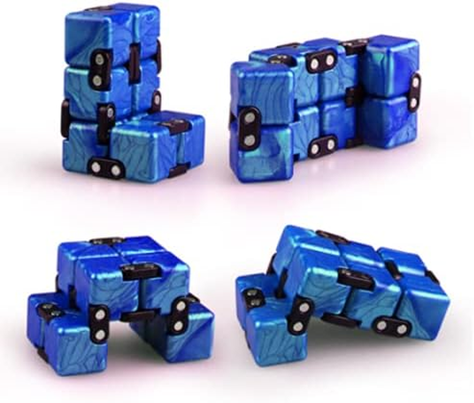 Cuberspeed Qiyi Infinity Cube Fidget Toy Puzzle,Cool Texture Artistic and Fashion Mini Fidget Toy for Stress and Anxiety Relief Blue Fidget Infinity Cube
